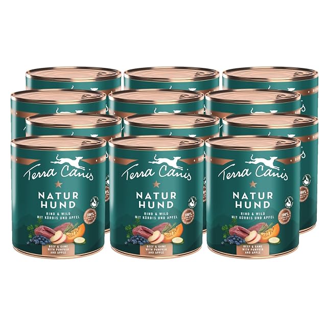 Terra Canis Vaca y Caza, Comida húmeda Naturhund para Perros, 12x800g