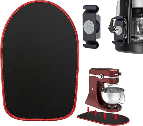 Wodine Tapete deslizante mezclador con 1 organizador para cable, tapete deslizante de mudanza compatible con Kitchenaid, tapete deslizante mezclador