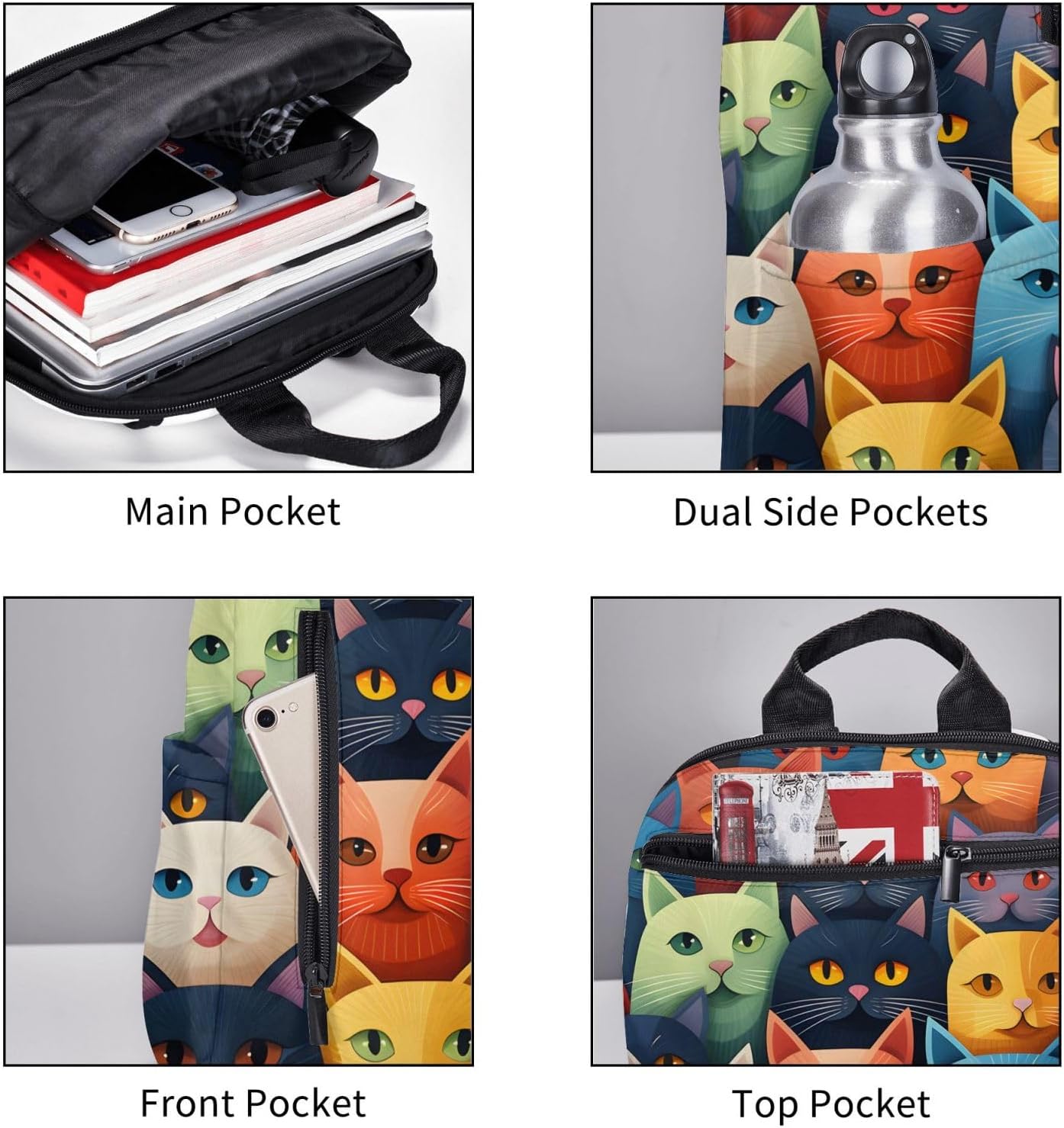 Cute Cats Travel Backpack for Women Men Lightweight Laptop Backpack Casual Daypack Backpack Purse for Hiking Gym Camping Business