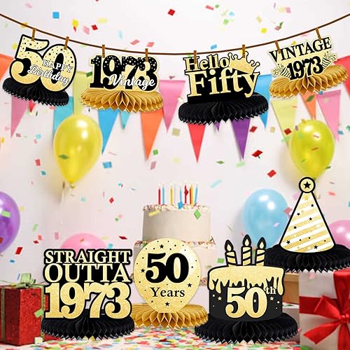 Miniatura 6 de Straight Outta 1973 Happy 50th Birthday - Centros de mesa de panal vintage 1973 50 y fabuloso fabricado en 1973 50 de edad a la perfección