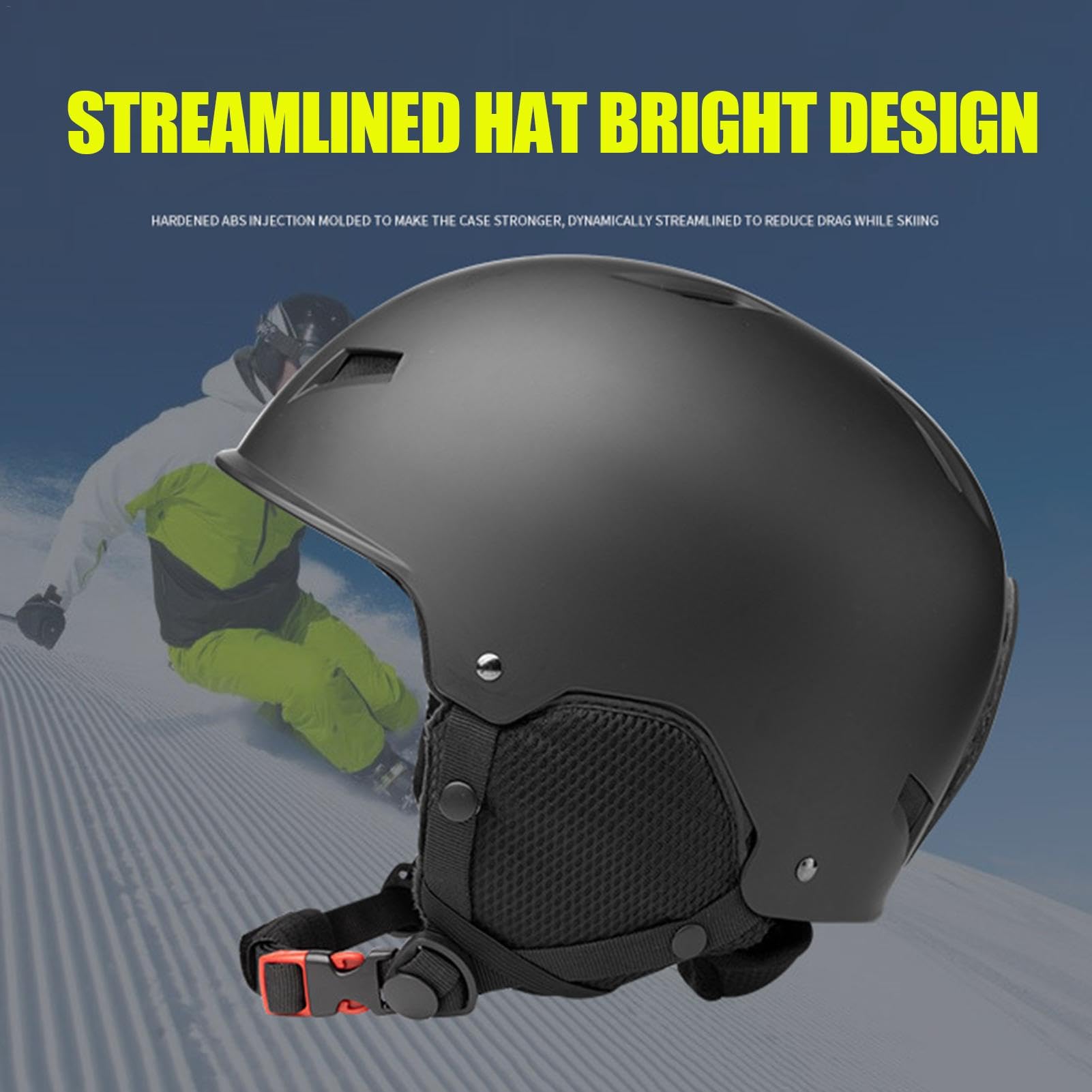Cappello di sicurezza per lo sci, Cappello di sicurezza per lo snowboard,Cappello rigido di sicurezza per snowboard regolabile ammortizzante - Cappello di sicurezza traspirante con clip per occhiali p