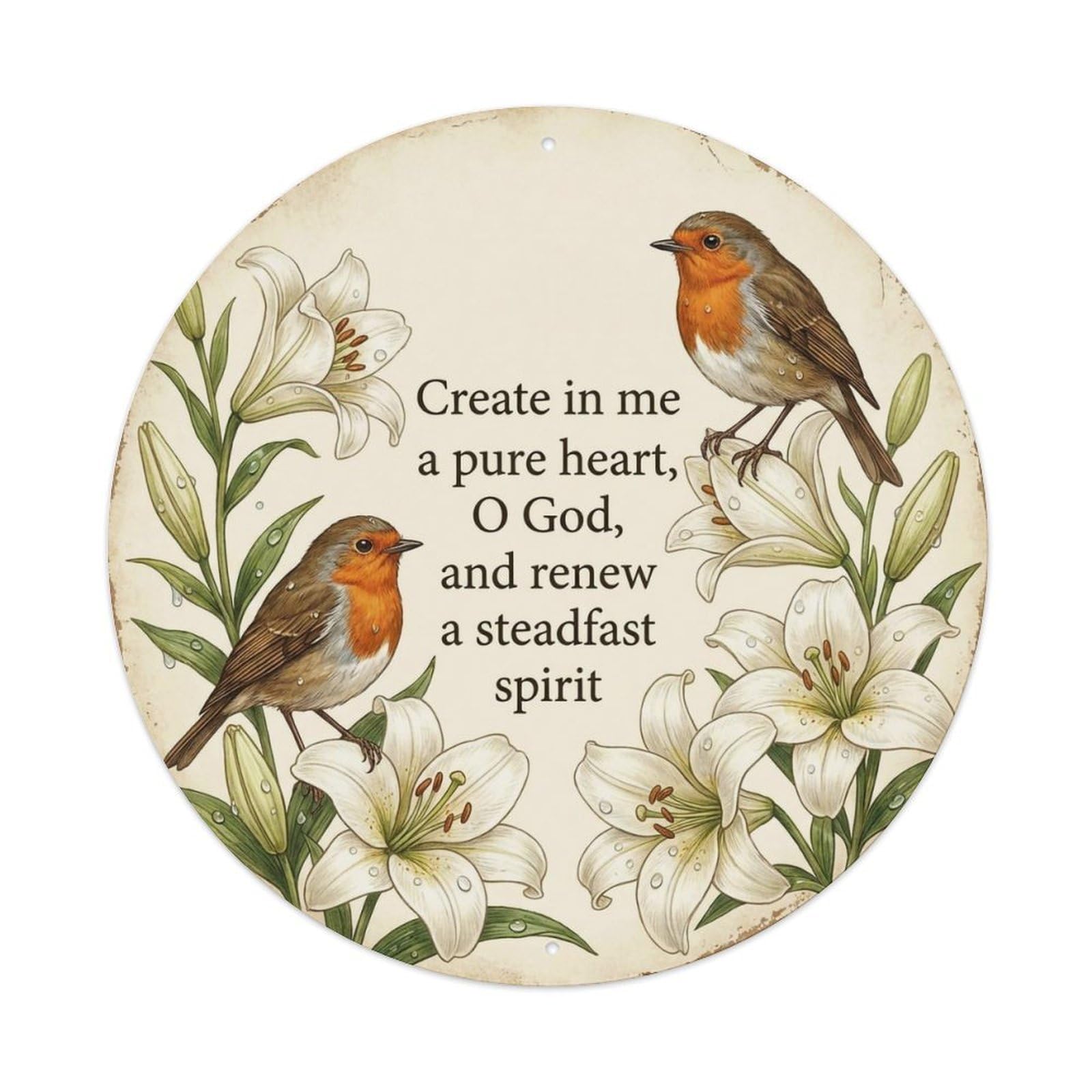European Robin Garden Sign Heaven Love Pure Metal Tin Sign