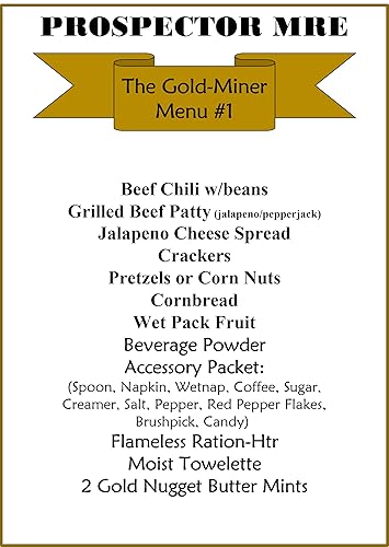 Miniatura 4 de PROSPECTOR MRE 'The Gold-Miner' Menús 1-12 con 1 Insp.Date 2023-2025 (Menú 4 'El Minero de Oro')