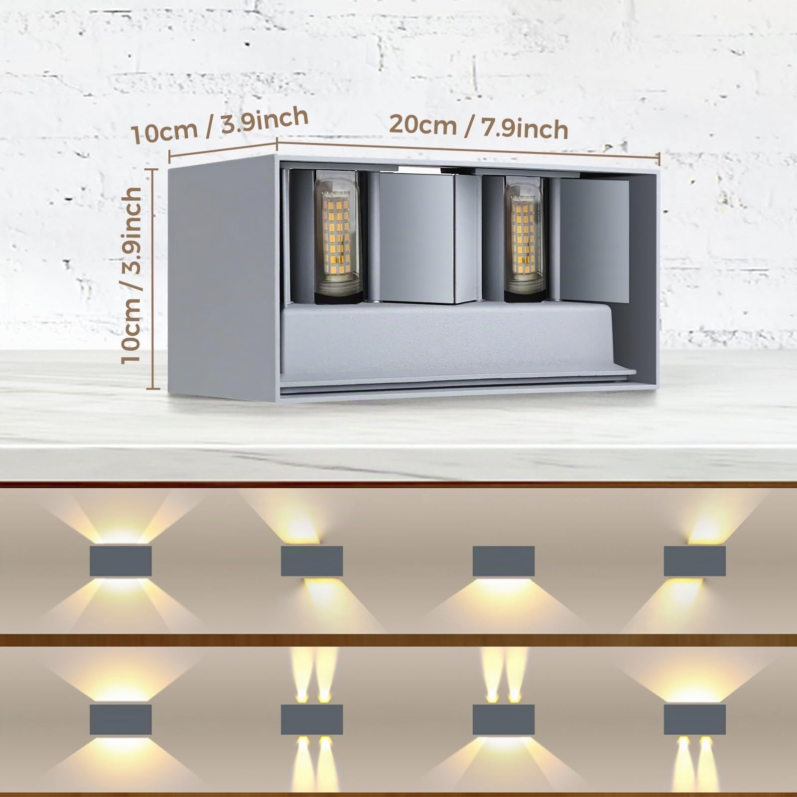 ENCOFT 24W LED Lampada da parete Esterno Interno, Lampadina Sostituibile G9