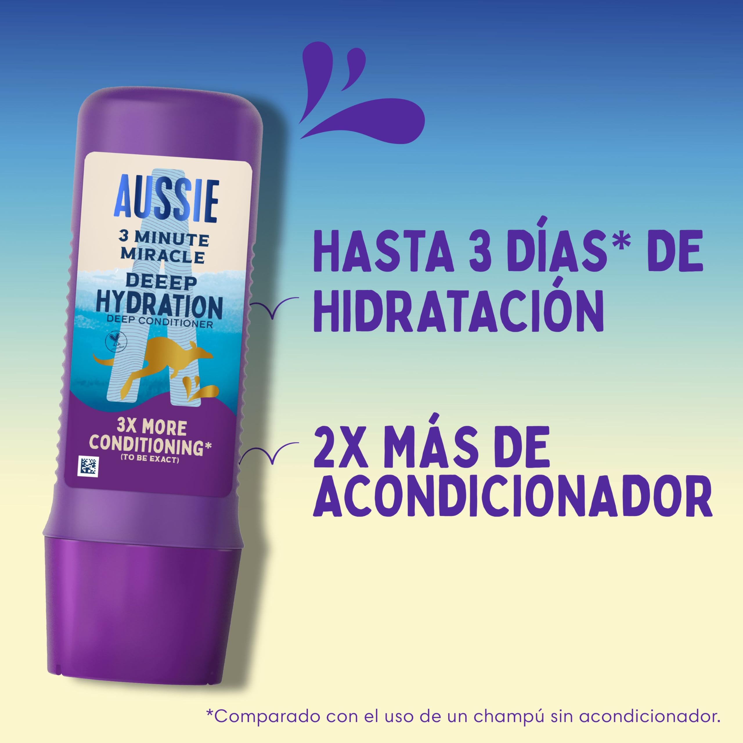 Aussie Hidratación Profunda Champú 300ml + Mascarilla 500ml + 3 Minute Miracle 250ml para Hidratar el Pelo Muy Seco y Grueso