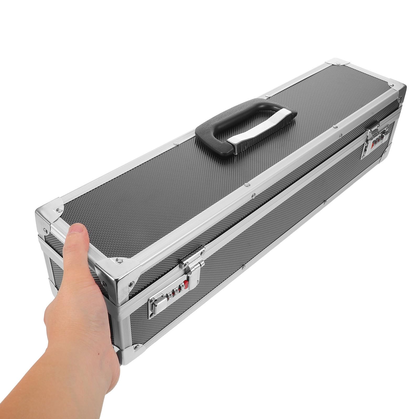 YARNOW Kompakter Messerorganizer aus Aluminiumlegierung mit 8 Slots und doppeltem Zahlenschloss – Aufbewahrungskoffer für Küchenmesser und Kochutensilien – Ideal für Camping und