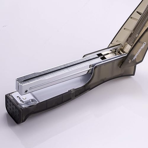 Miniatura 3 de Officemate Grapadora de plástico transparente de tira completa, capacidad para 20 hojas, color negro (97701)