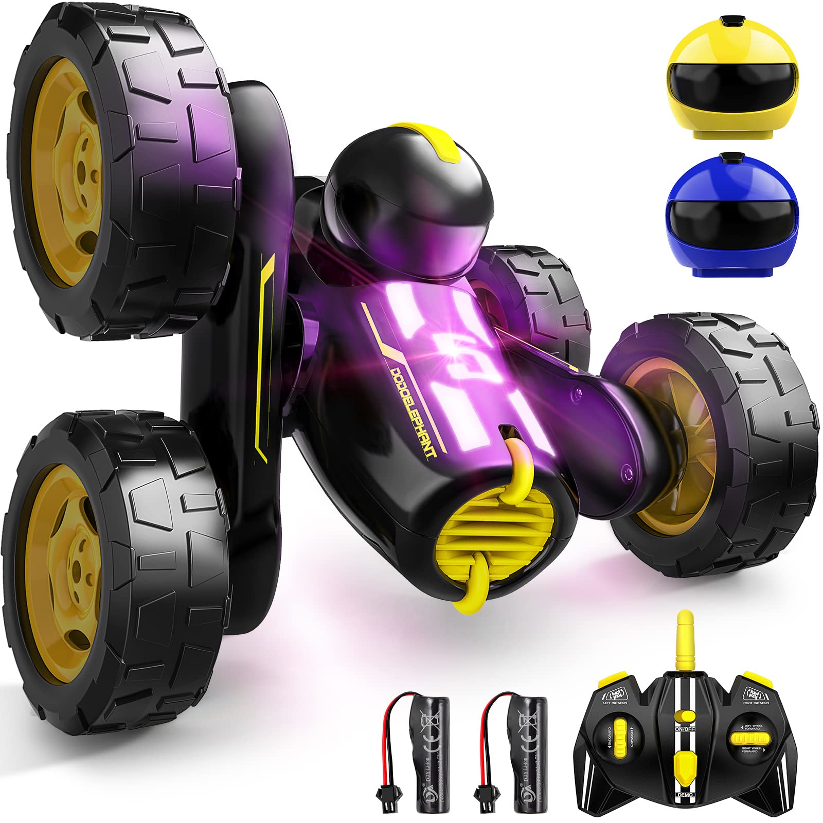 DODOELEPHANT Remote Controlled Car RC Stunt Car 1/24 4WD Offroad 360° Flip Toy Car with Battery 2.4 GHz Remote Control Gifts for Children from 8 Years Boys Girls …