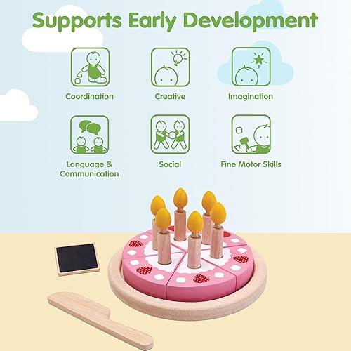 Miniatura 43 de PlanToys - Juego de madera para juegos de simulación de alimentos y bebidas, juguetes de cocina Montessori para niños pequeños y niños, comida