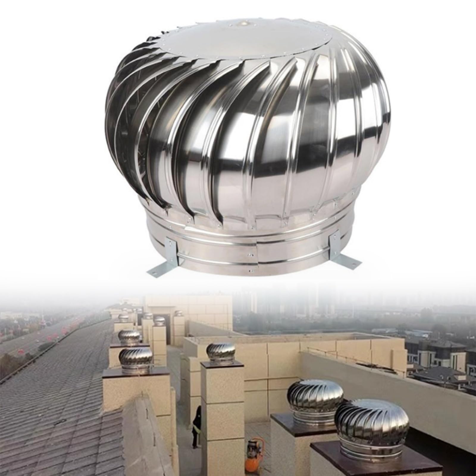 Cappello del Camino, Cappello di sfiato di Scarico sul Tetto, Cappuccio del Camino in Acciaio Inossidabile 304, Cappelli del Camino per Forniture domestiche Esterne, per la copertu
