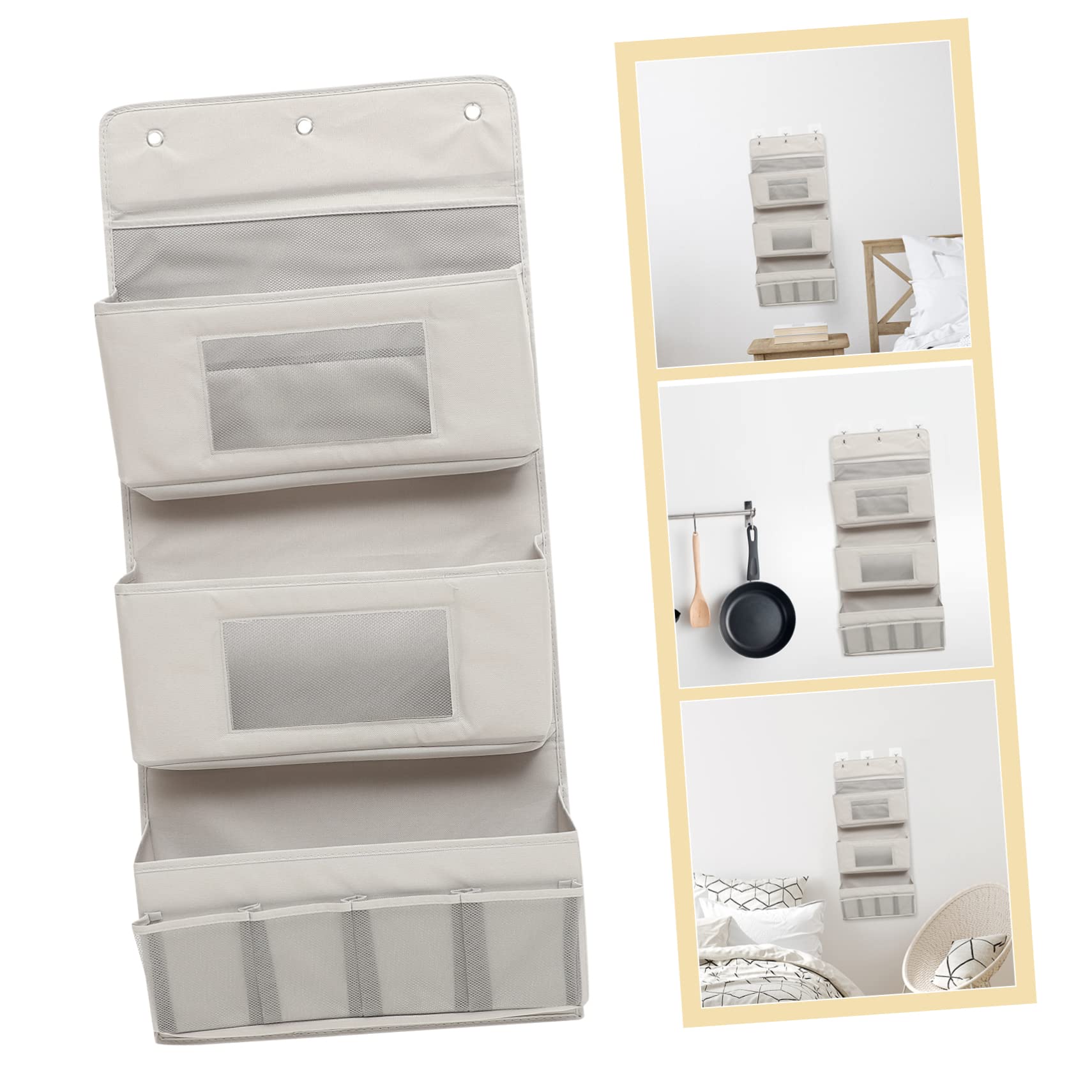 Toyvian Portaoggetti Armadio con Ganci, Organizer per Armadio in Poliestere Traspirante e Pieghevole, 3 Strati, per Bagno e Cucina