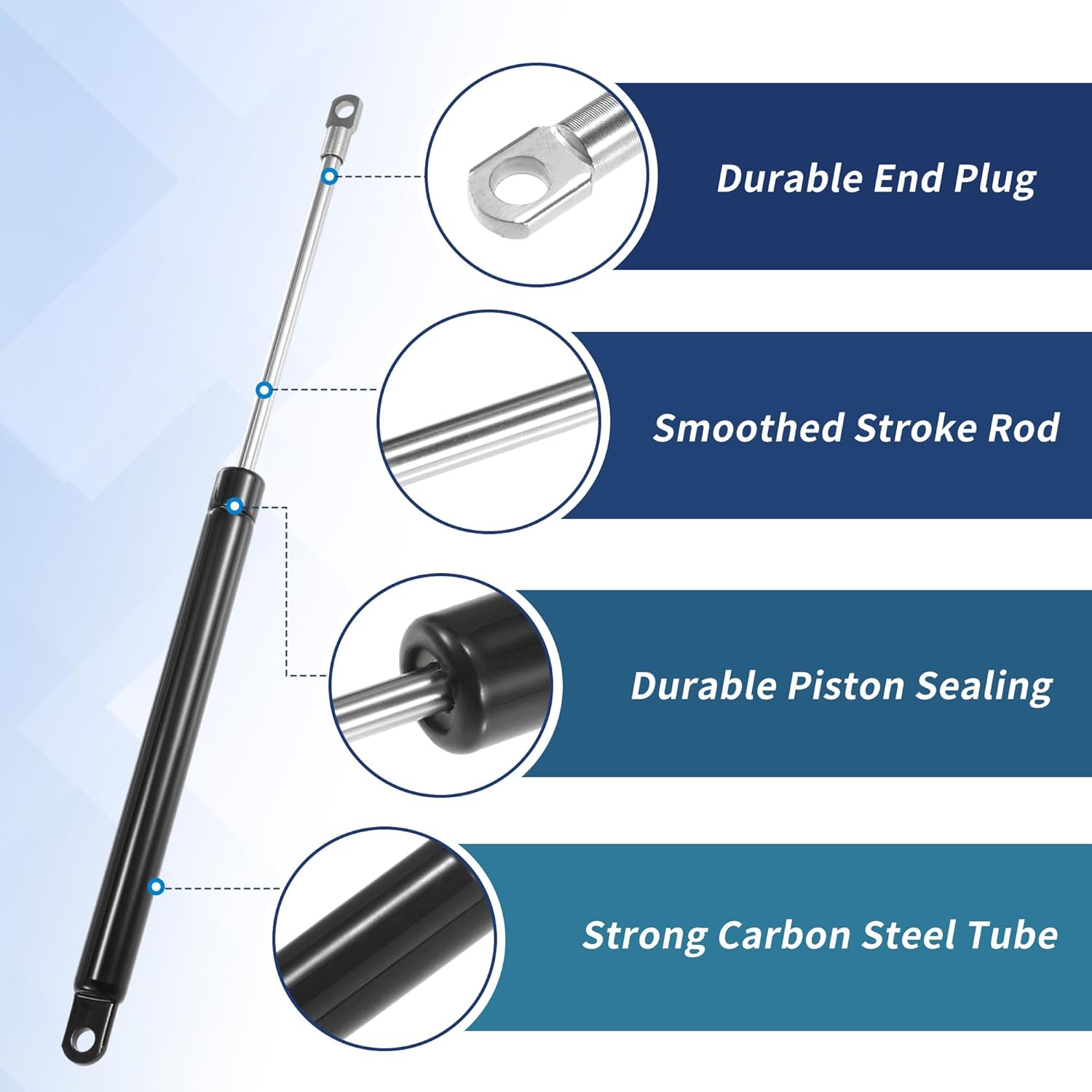 21 Inch 200N/44lb/20kg Gas Springs, 21" Gas Struts Hydraulic Lift Support Toolbox Storage Box Window, 1 Pcs, Silver Tone