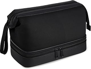 Toiletry Bag for Men and Women Large Travel Toiletry Bag Oxford Cloth Toiletry Bag Waterproof Cosmetic Bag Dopp Kit Shaving Bag Travel Organizer for Toiletry Accessories, Black