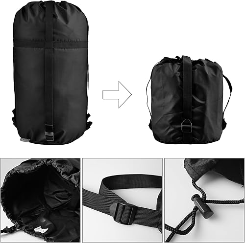 Miniatura 4 de TRIWONDER Saco de compresión de nailon para artículos de compresión, saco de dormir, bolsa de dormir con solapa para el polvo para mochileros, 02