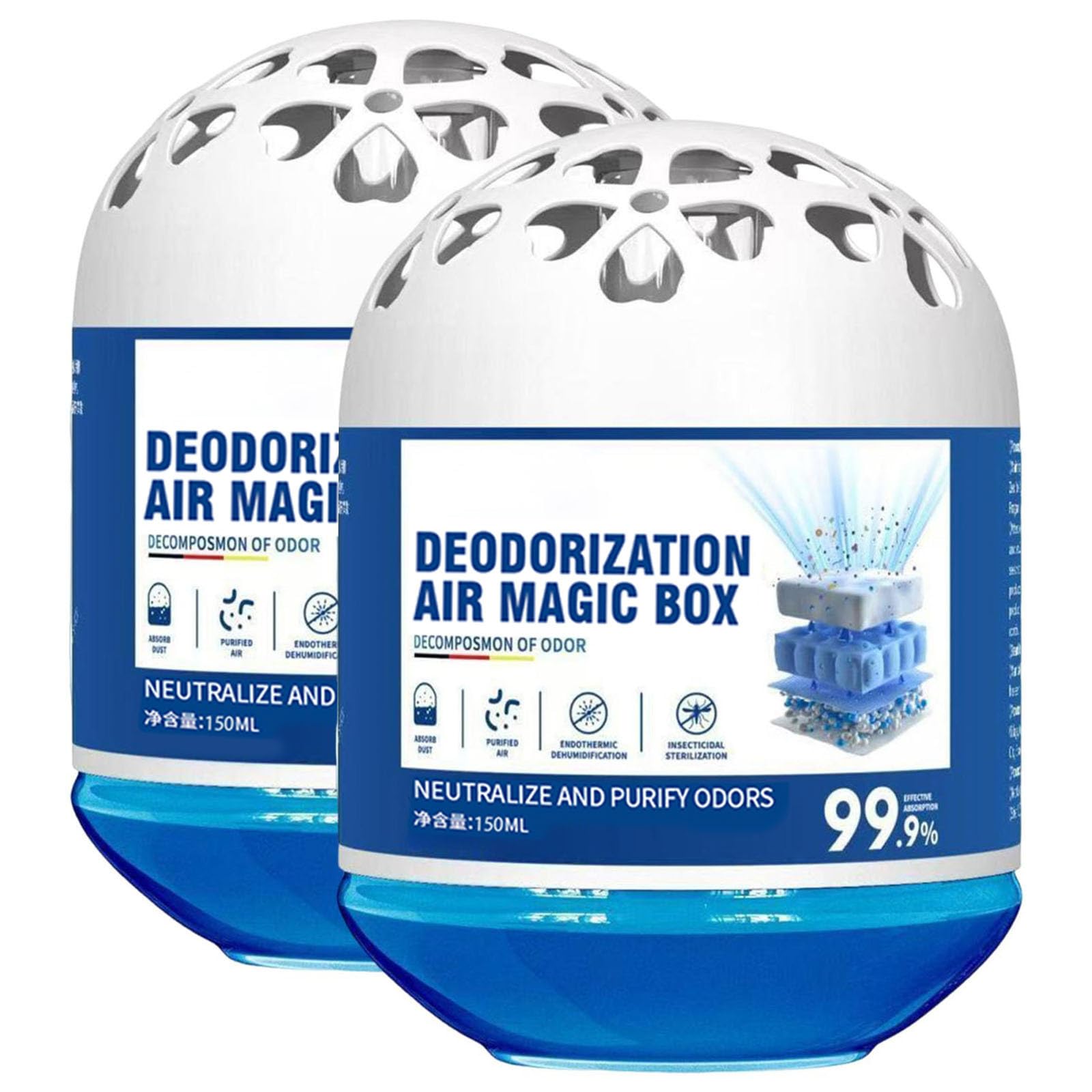 2/4PCS Indoor Air Purifier Magic Box, Automatic Dust Collection, Multifunctional Air Magic Box Cleaner, Plant Extract Formula, for Home, Bedroom, Kids, Pets, Closet (2, B)