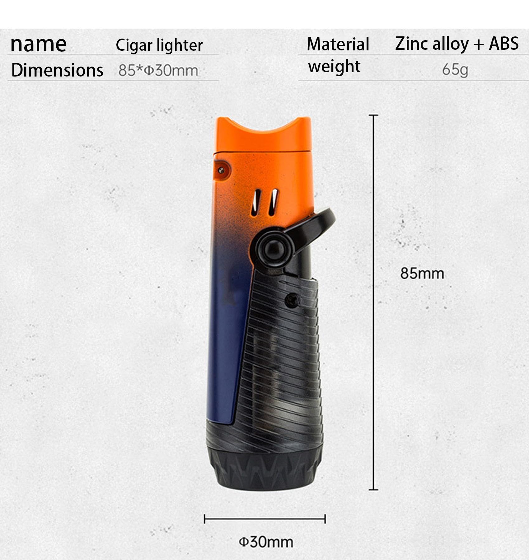 3pack Cigar lighter Windproof Butane Refillable Gas Torch Lighter adjustable torch,Christmas,Valentine's Day,Father's Day,Birthday Gifts(Blue)