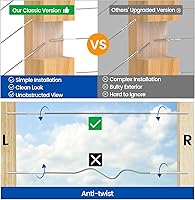 Vista 4 de Muzata Paquete de 50 tornillos para barandillas de cable de 1/8 pulgadas, rosca para zurdos y diestros para poste de madera T316, sistema
