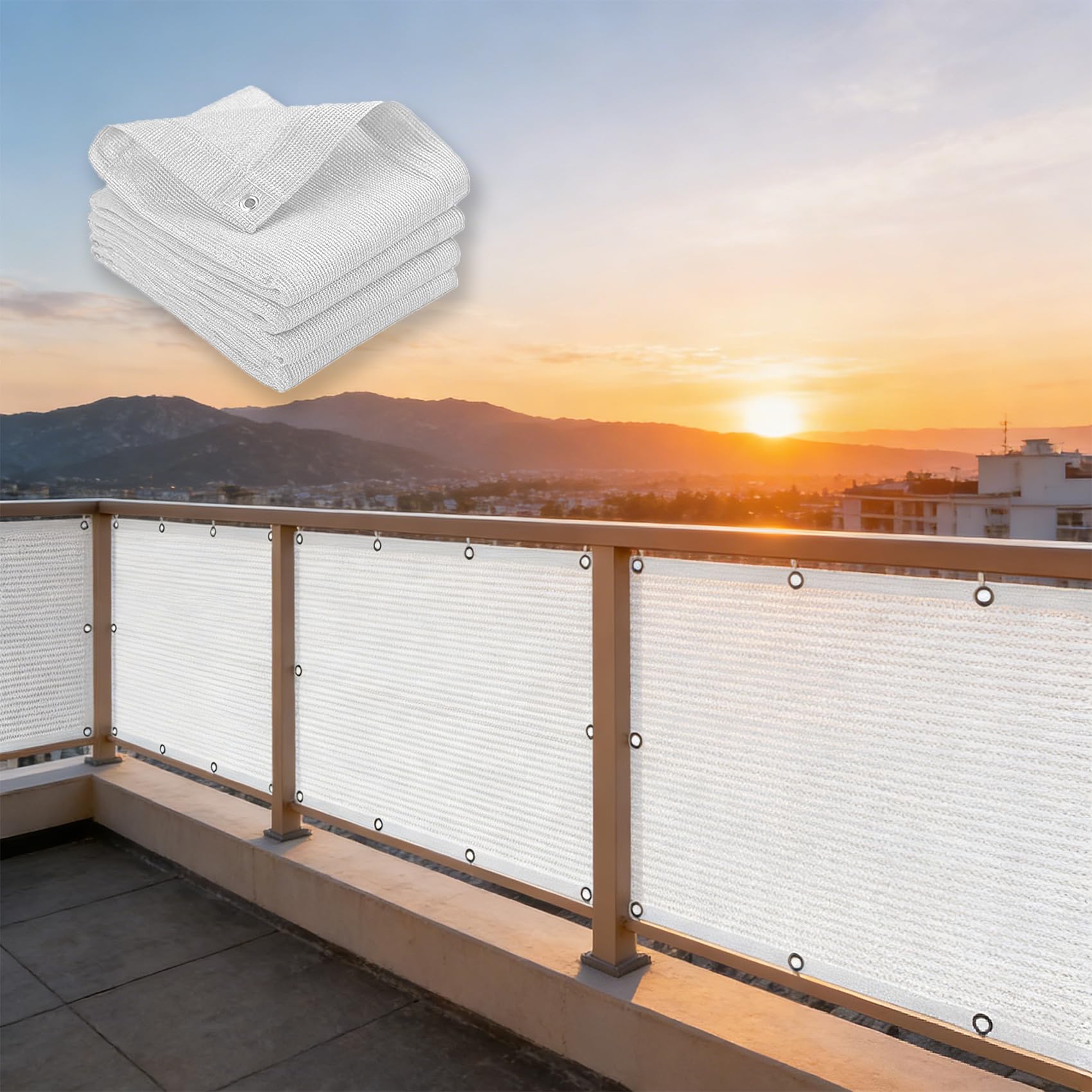 Brise-vue occultant blanc 104x150cm pour latéral balcon jardin
