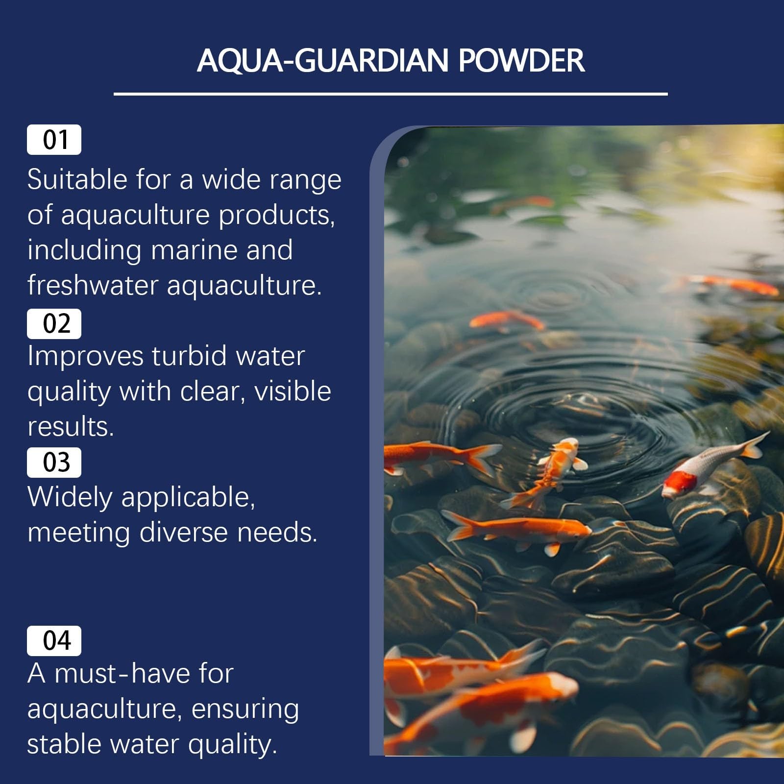 Aqua Guardian Pro Formule pour étang, soin aquatique, poudre d'aquarium, mélange facile, clarificateur pour aquarium, crevettes, crabes, eau de bassin