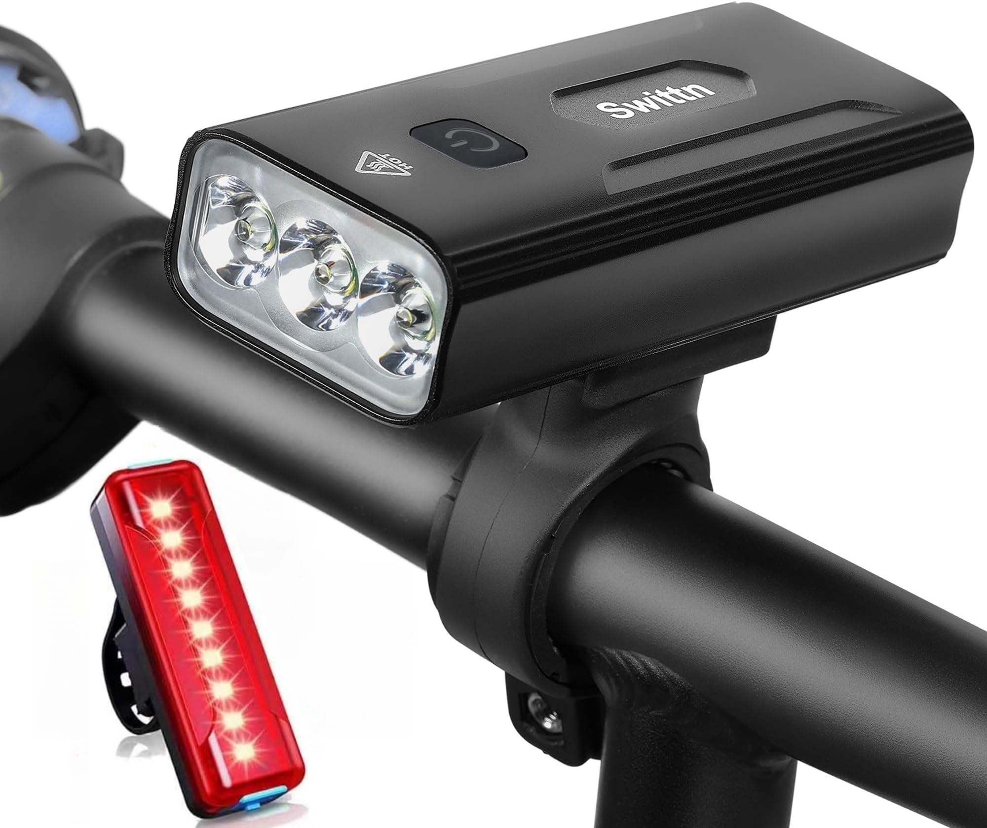3000 Lumen Super Bright Bike Lights,5200mAh Runtime 10+ Hours,Rechargeable Bicycle Lights Front and Back for Night Riding,5 Light Modes,Easy to Install for Men Women Kids Road Mountain Cycling