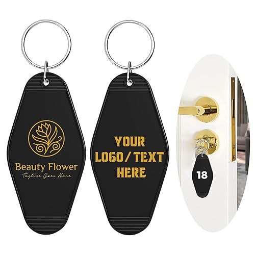 Custom Hotel Motel Keychain, 30PCS Double-Sided Print Custom Keychain with