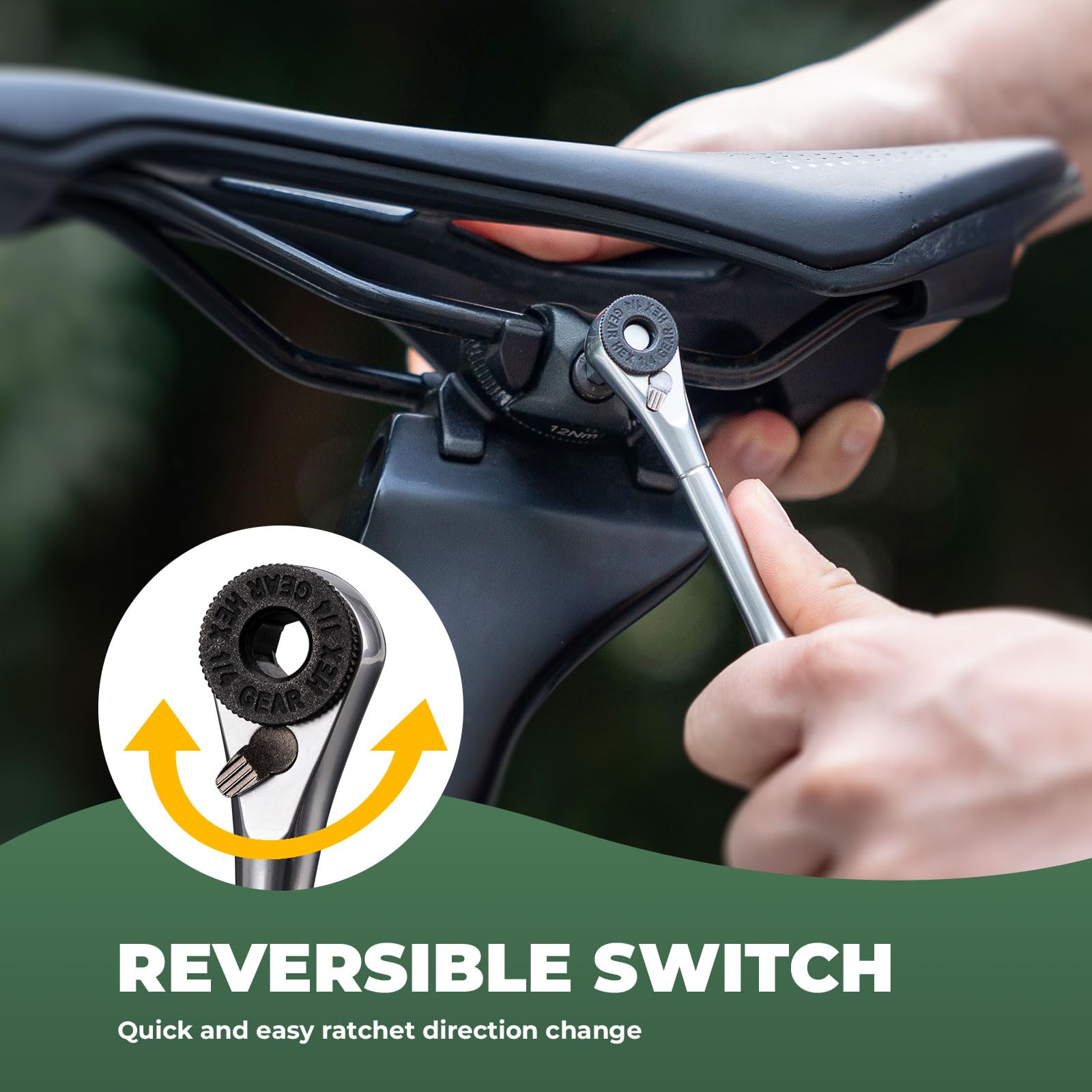 ROCKBROS Mini klucz grzechotkowy 8 w 1, kompaktowy i lekki, stop metali, narzędzie do naprawy roweru szosowego, MTB i podróży