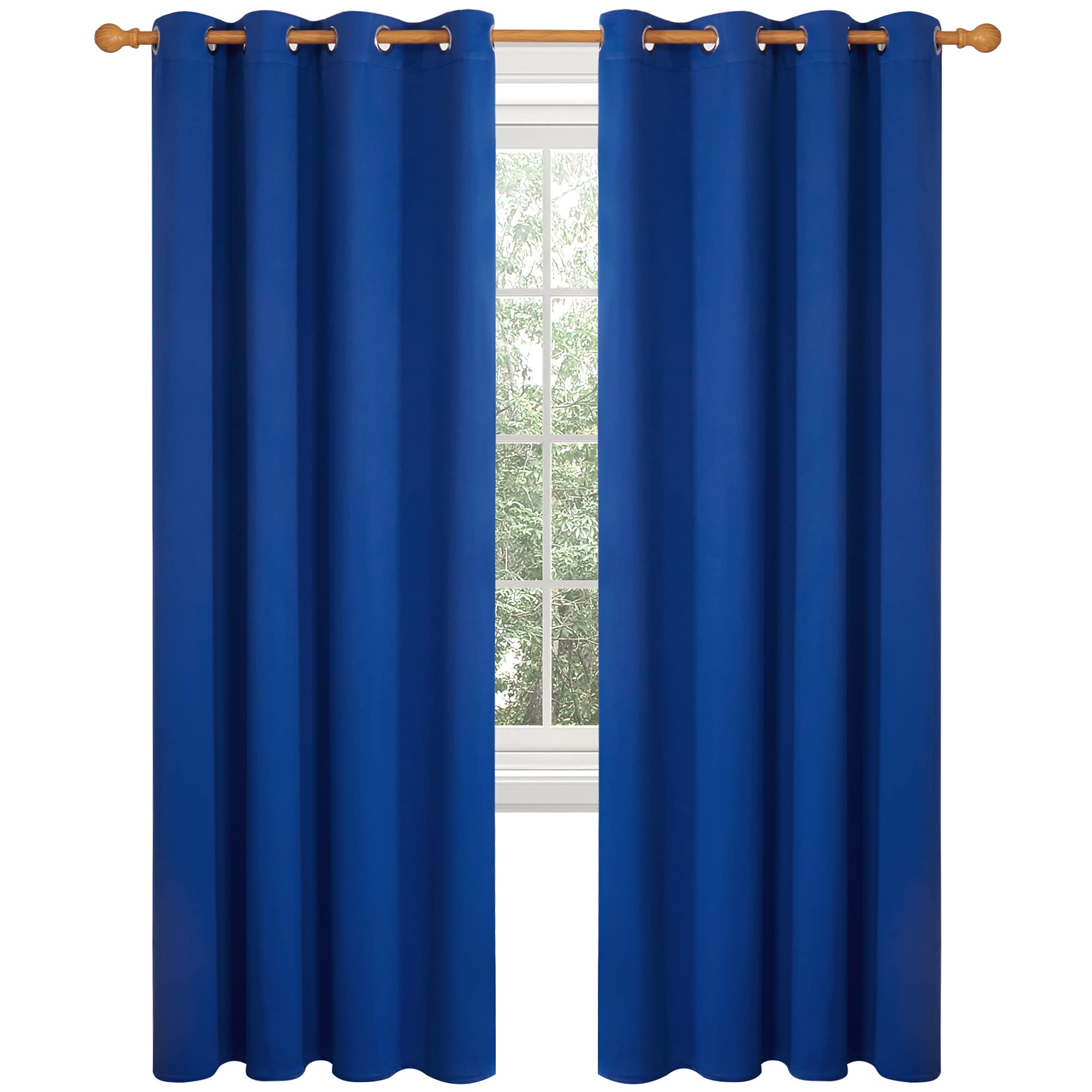 Deconovo Extra Long Curtains 108 Inches, Blackout Drapes for Living Room, Soundproof Panels, Thermal Curtains (Royal Blue, 52x108 Inch, 2 Panels)