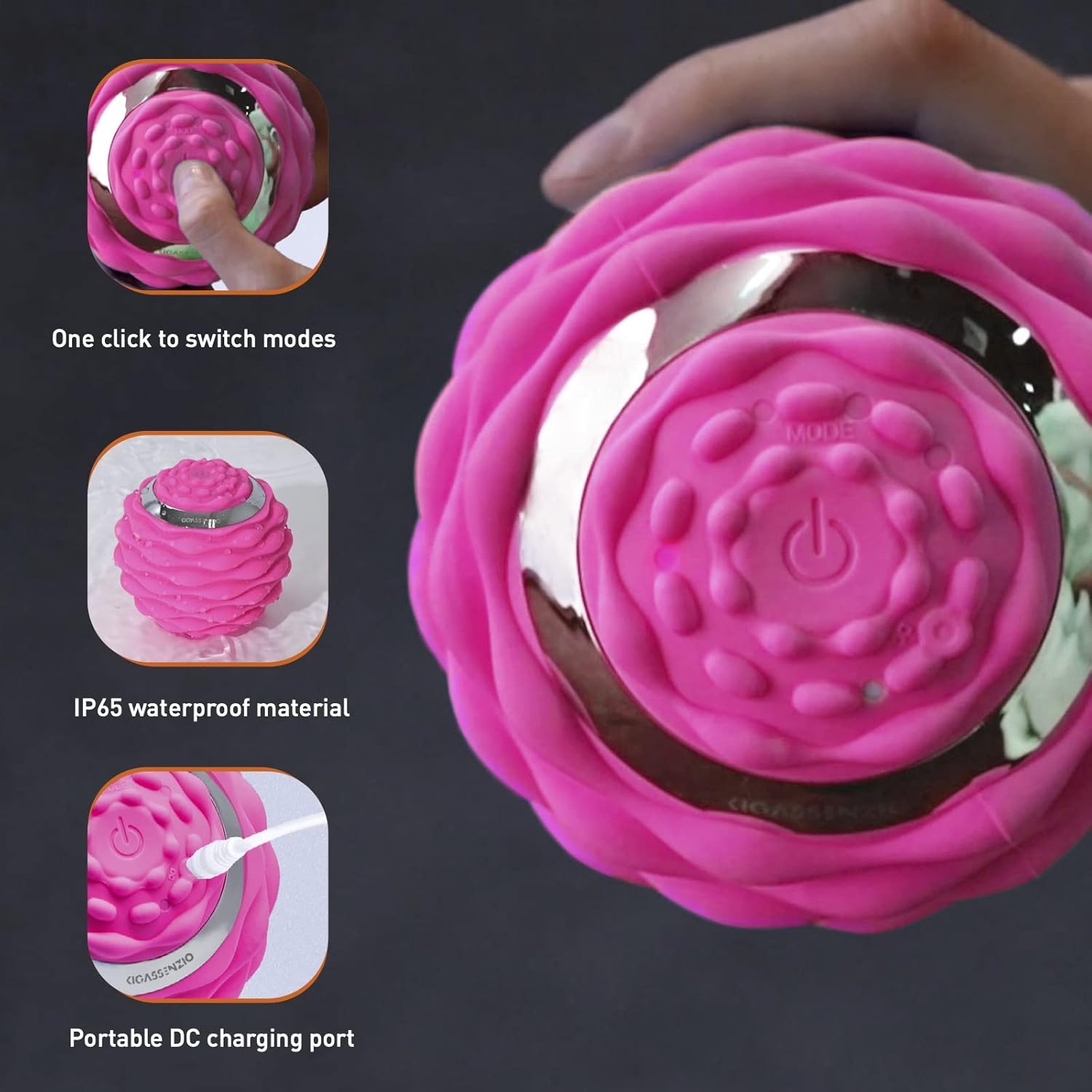 Vibrating Massage Ball, Electric Rechargeable 4 Modes Deep Tissue Muscle Massager, Fitness Yoga Massage Ball for Myofascial Release and Pain Relief, IP65 Waterproof : Health & Household