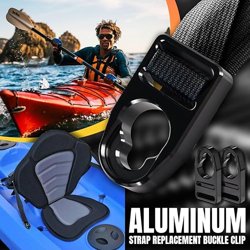 Miniatura 5 de Canitu Clip de hebilla de repuesto para correa, pestillos de mecanizado de aluminio, kit de reparación de ganchos de asiento para toda la vida o