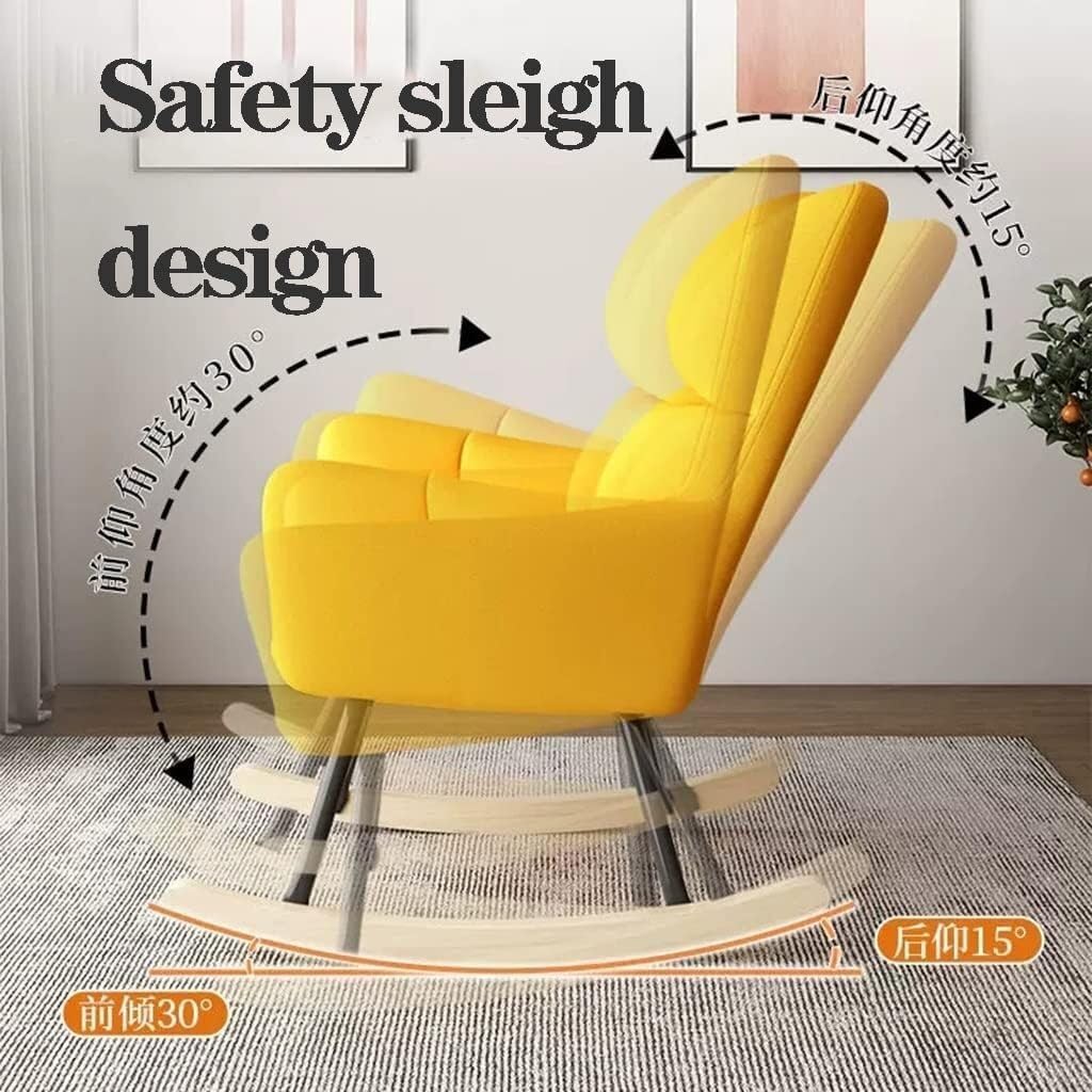 Modern Upholstered Rocking Chair & Footstool Set, High Back Glider with Armrests for Living Room & Nursery, Comfortable Relaxation & Stylish Decor (2 Pieces)
