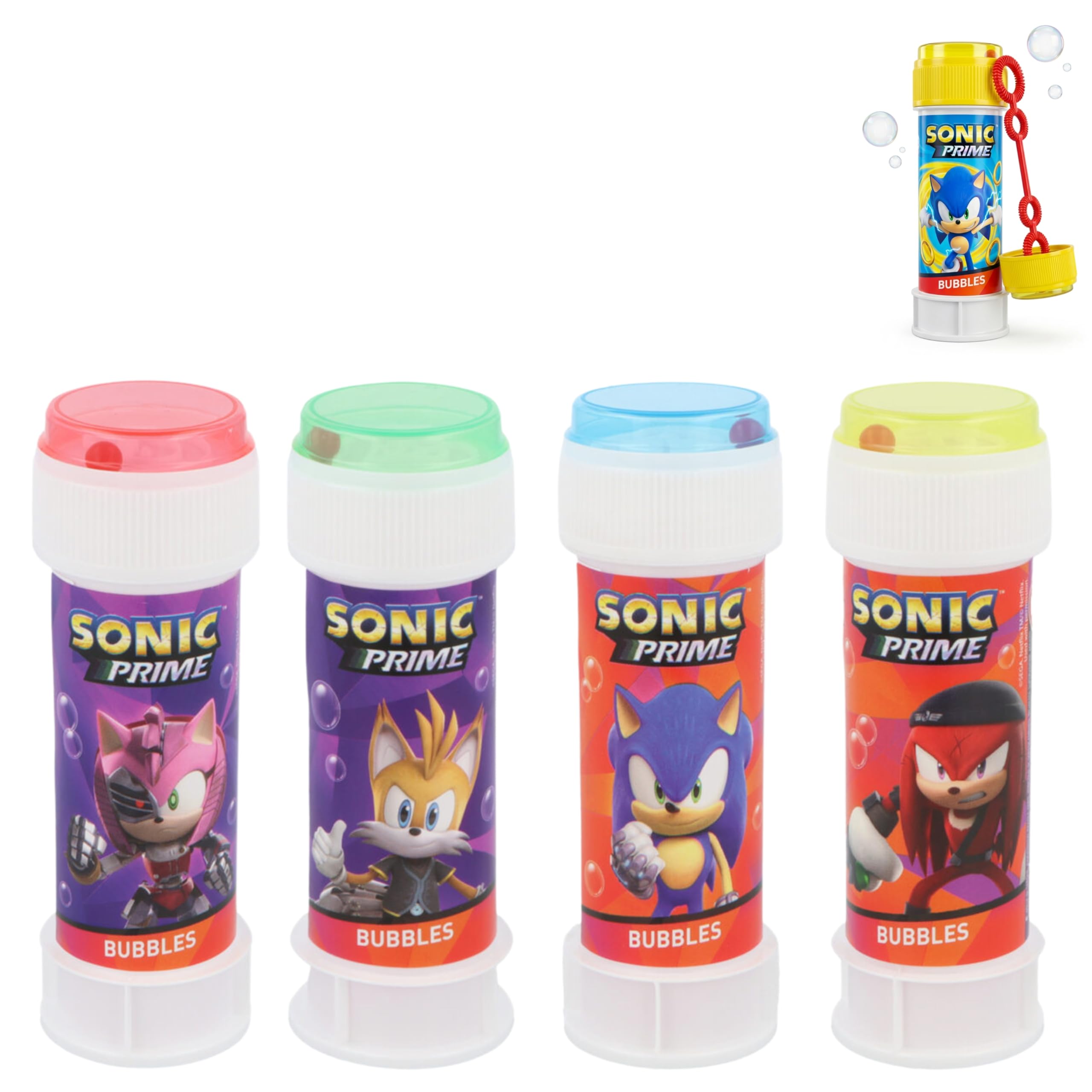 Sonic the Hedgehog Bubble Tub with Wand 60ml – Kids Bubble Blower Toy with Puzzle Maze Lid – Party Bag Fillers Birthday Gifts — image 1