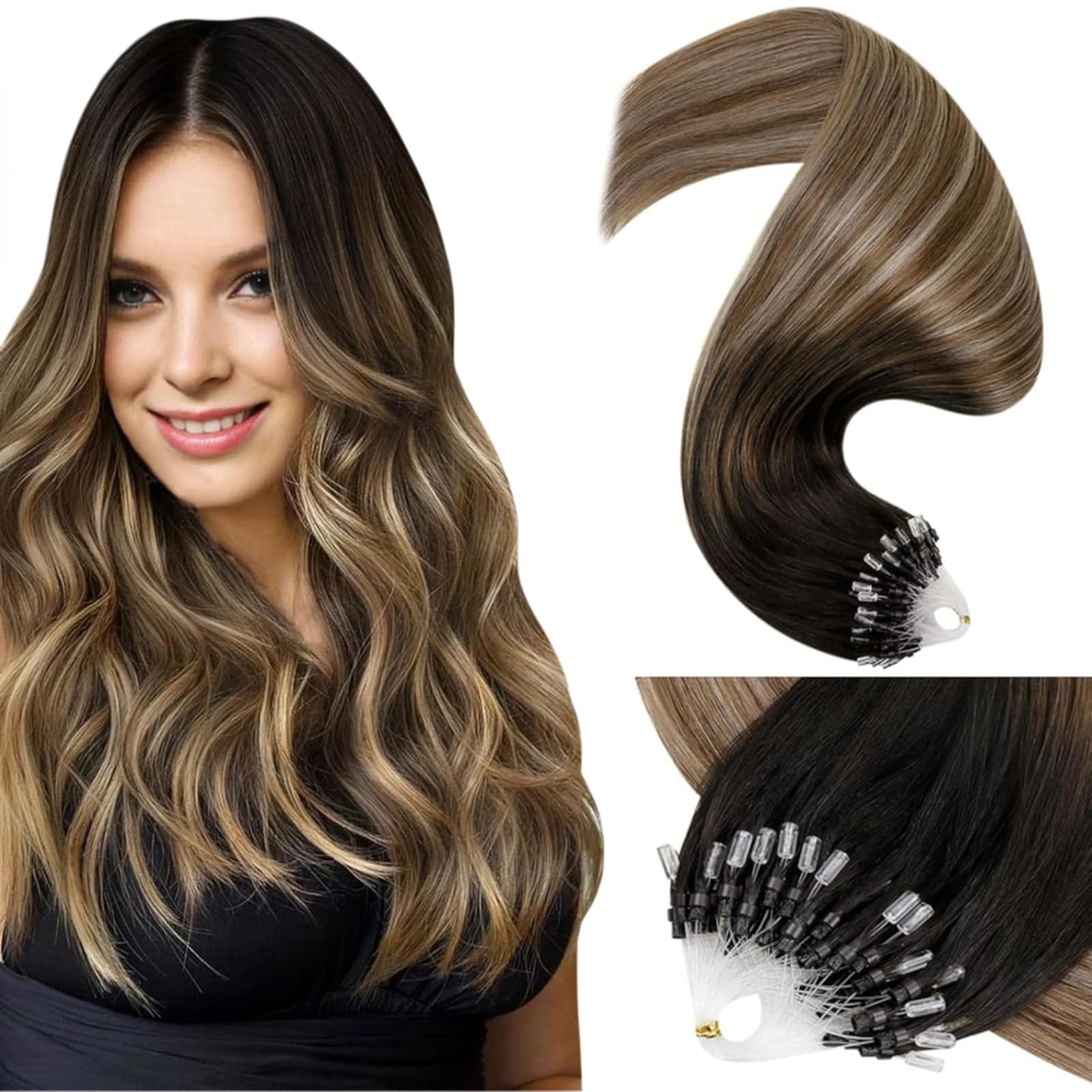 LaaVoo Pre-Bonded Extensions Echthaar Haar Extensions