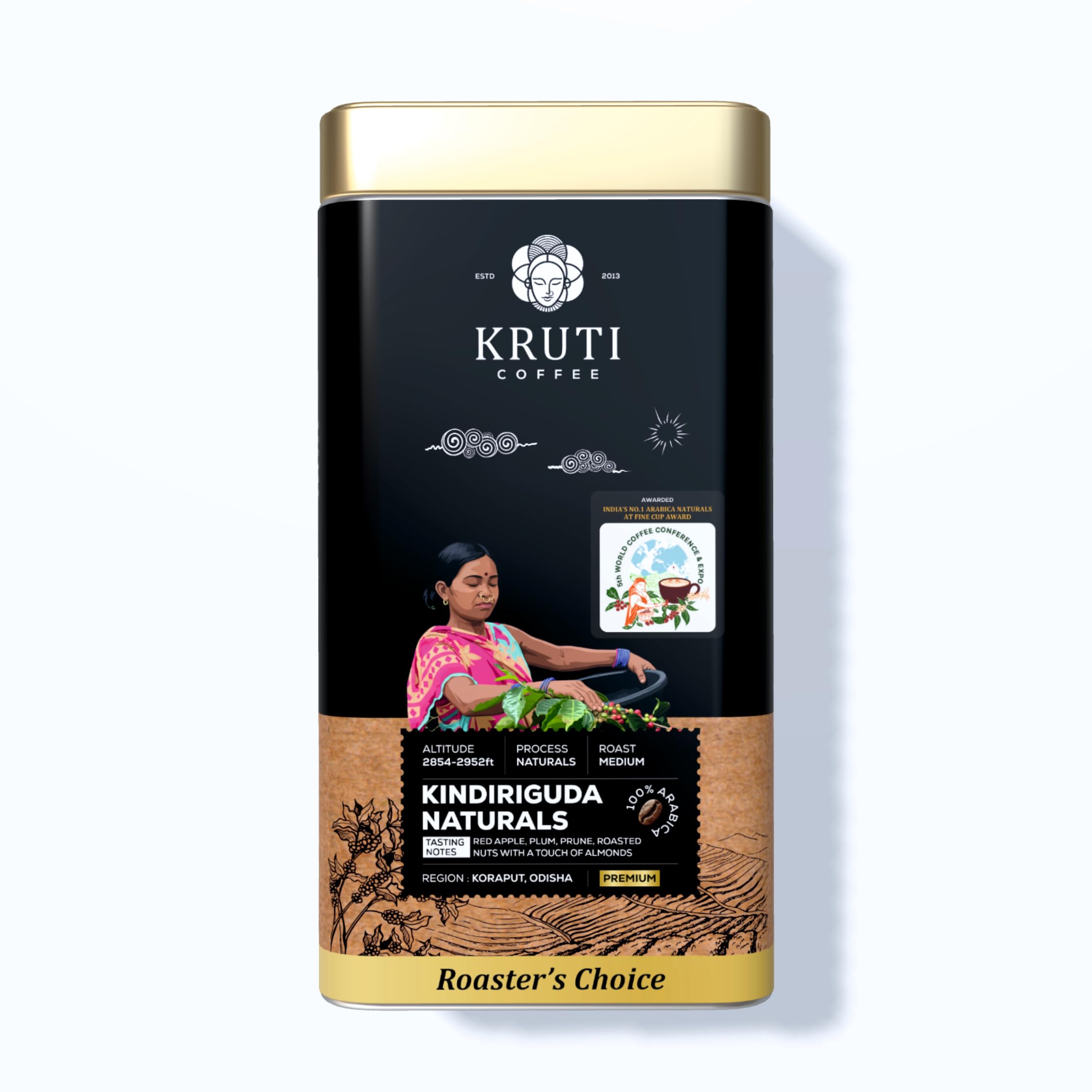 Kruti Coffee Kindiriguda Naturals - Medium Roast Specialty Coffee | Chemex Pourover Coffee Grind 250g | Red Apple, Plum, Prune, Roasted Nuts with a Touch of Almond | 100% Arabica Signature Single Origin Freshly Roasted Specialty Coffee-picture-28