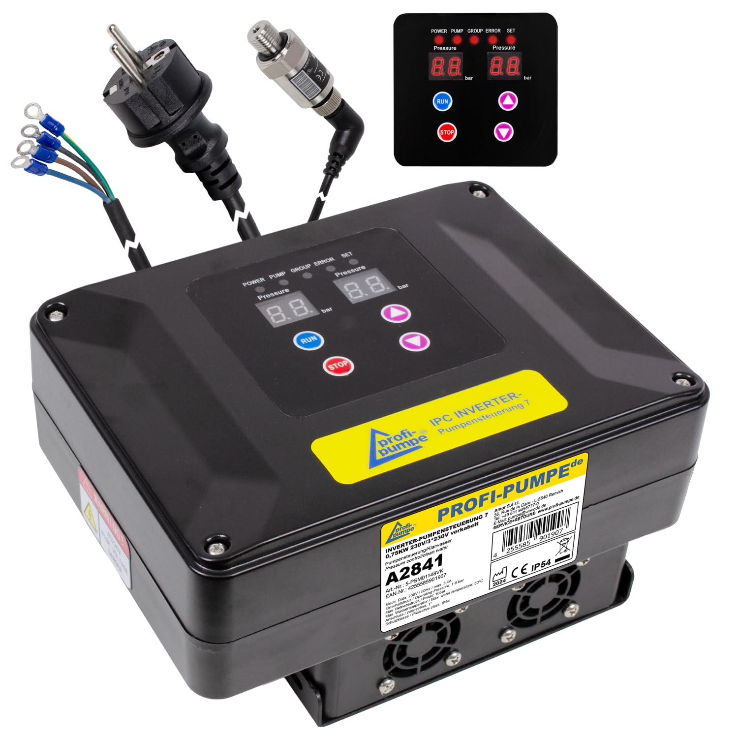 CONTROLADOR DE BOMBA INVERTER PRESSOSTATO Cableado Presostato Controlador automático Monitor de flujo para bomba de pozo de bomba de agua doméstica