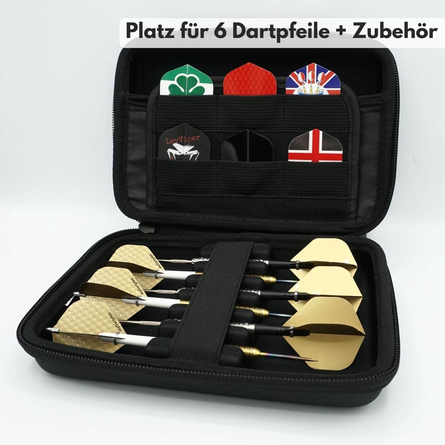 Personalisierte Dart Tasche zum selbst gestalten mit Namen | Darts Case mit Gravur für 6 Dartpfeile Aufbewahrung | Dart Etui zum Schutz von Dartpfeilen & Dart Zubehör Personalisieren