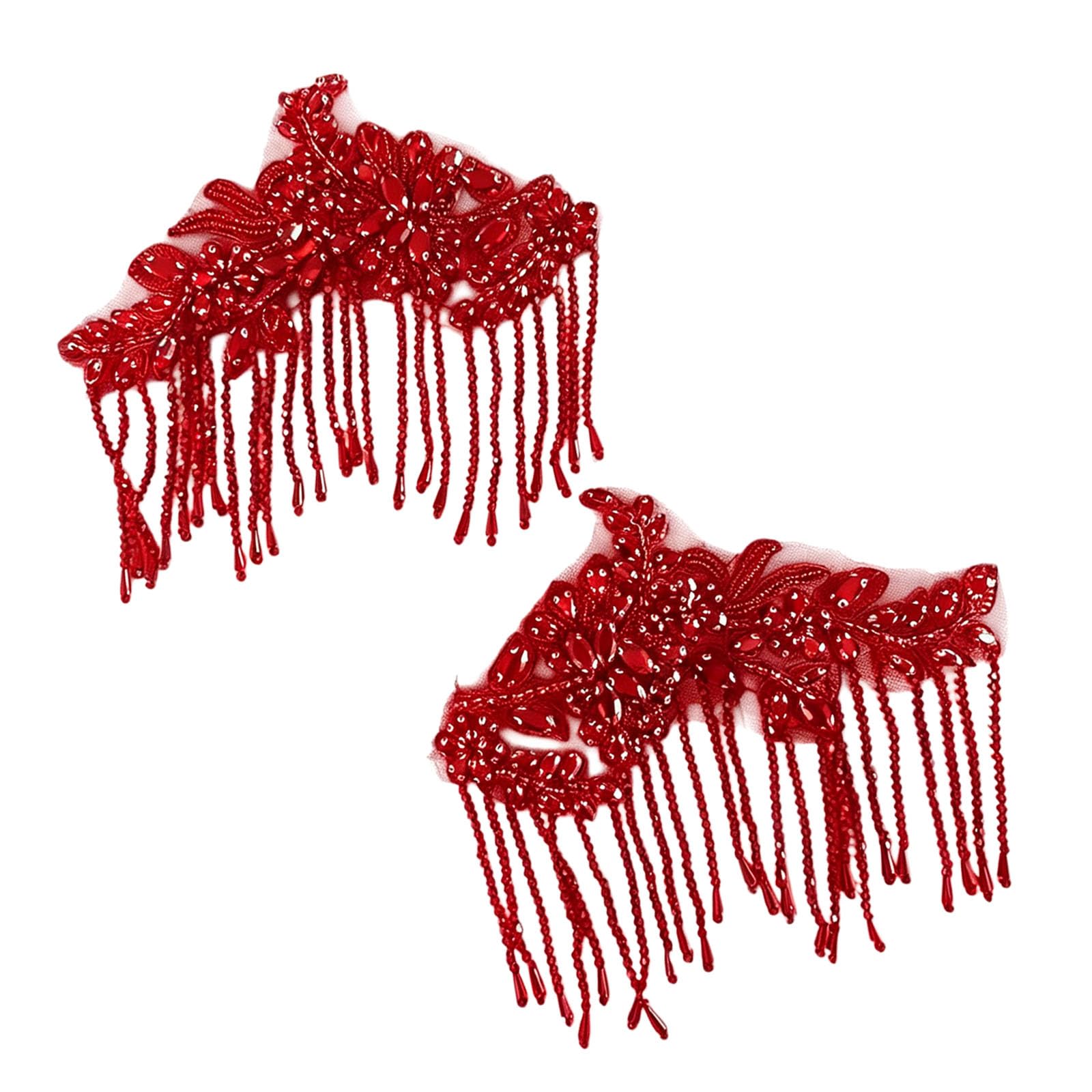 Qusinfc Rhinestones Beaded Fringe for Dress Party Attire Embellishment Party Wear Adornings
