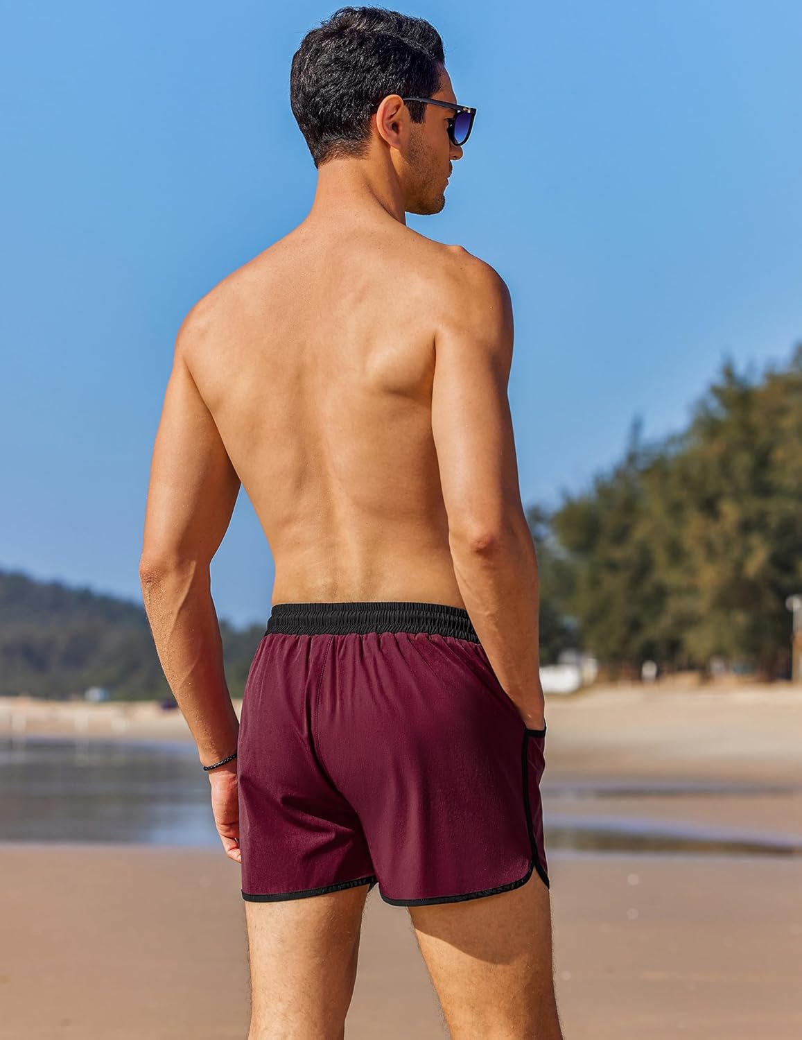 COOFANDY Men's Swim Trunks Quick Dry Swimsuit Color Block Board Short Bathing Suit Swimwear with Mesh Liner - Image 5