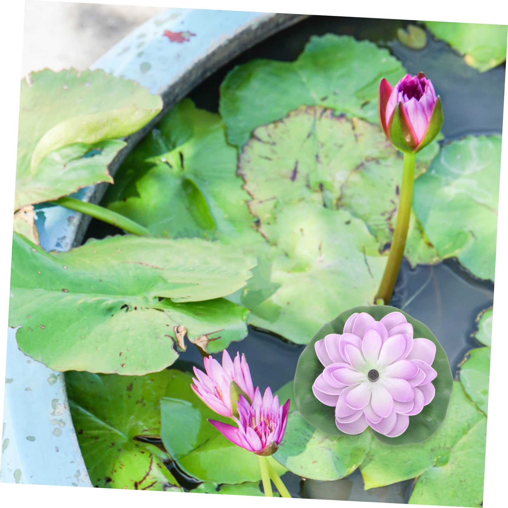 Fuente Solar Flotante Estilo Loto Púrpura 7v Abs para Jardín