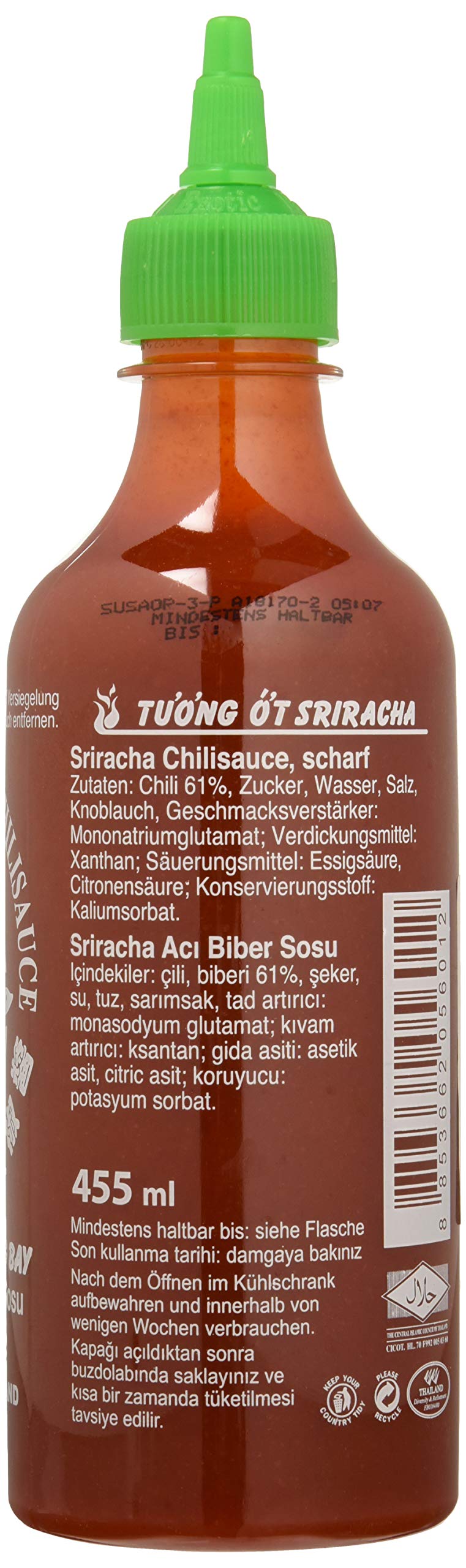 Flying Goose Salsa Sriracha - Paquete de 12 x 525 gr - Total: 6300 gr