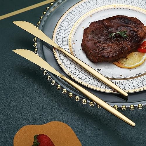 Miniatura 3 de HOMQUEN Cuchillos de cena, 6 piezas, cuchillo de cena de acero inoxidable dorado mate, cuchillo de mantequilla resistente, cuchillos de mantequilla