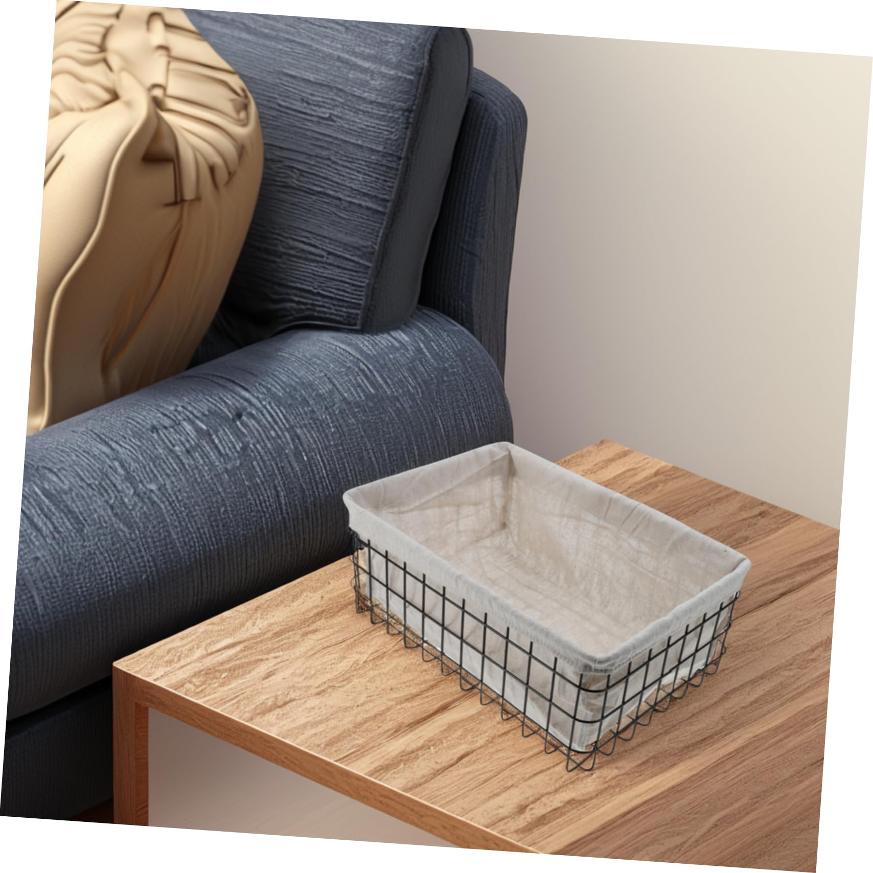 Cesto Portaoggetti in Ferro, Organizzatore da Tavolo per Trucchi e Snack, Capienza Grande, Design Semplice per Bagno e Cucina