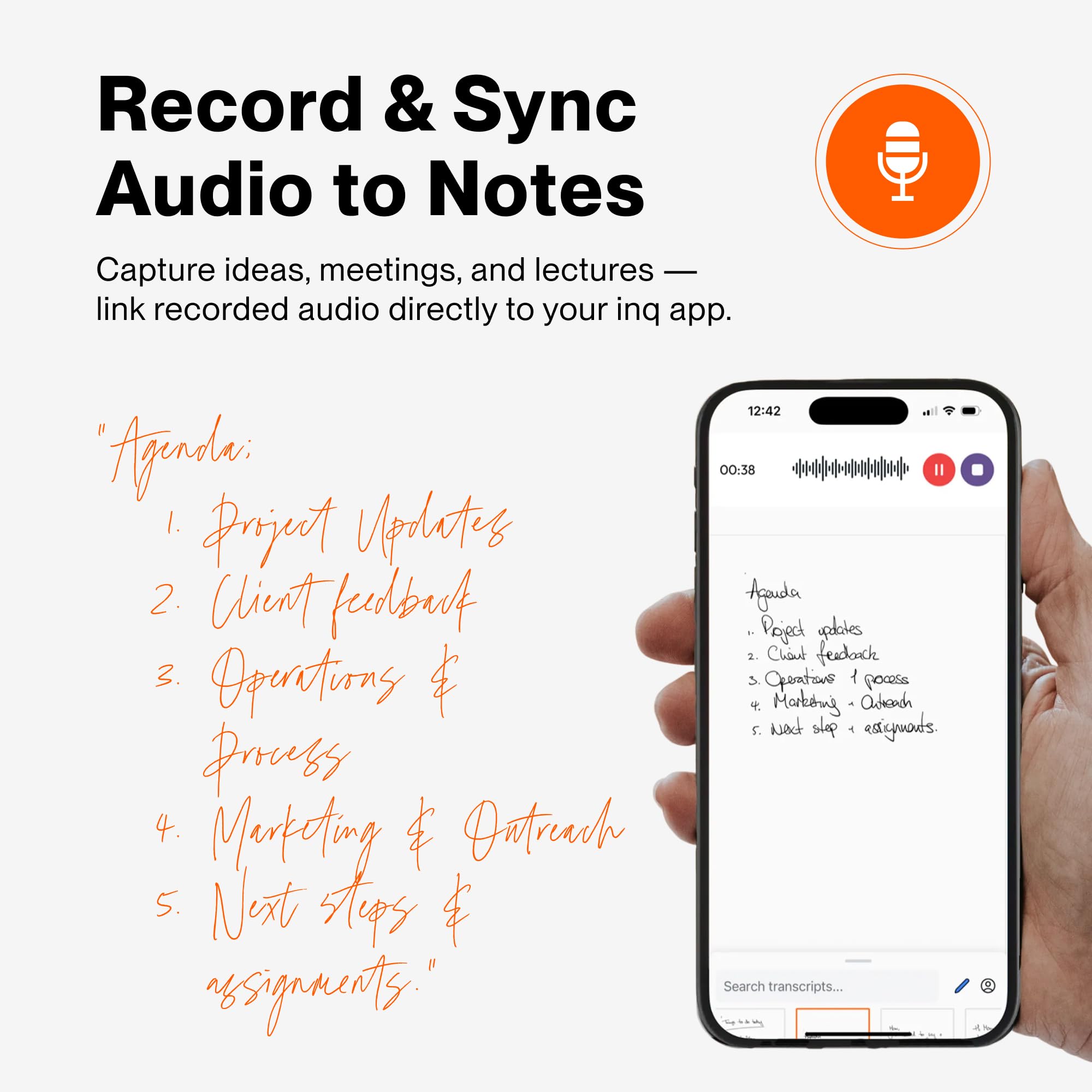 inq Smart Writing Set – Converte la scrittura a mano in testo – Inchiostro reale su carta reale – AI prendere appunti, registrazione vocale e trascrizione – per iPhone & Android – Smart Pen & Notebook