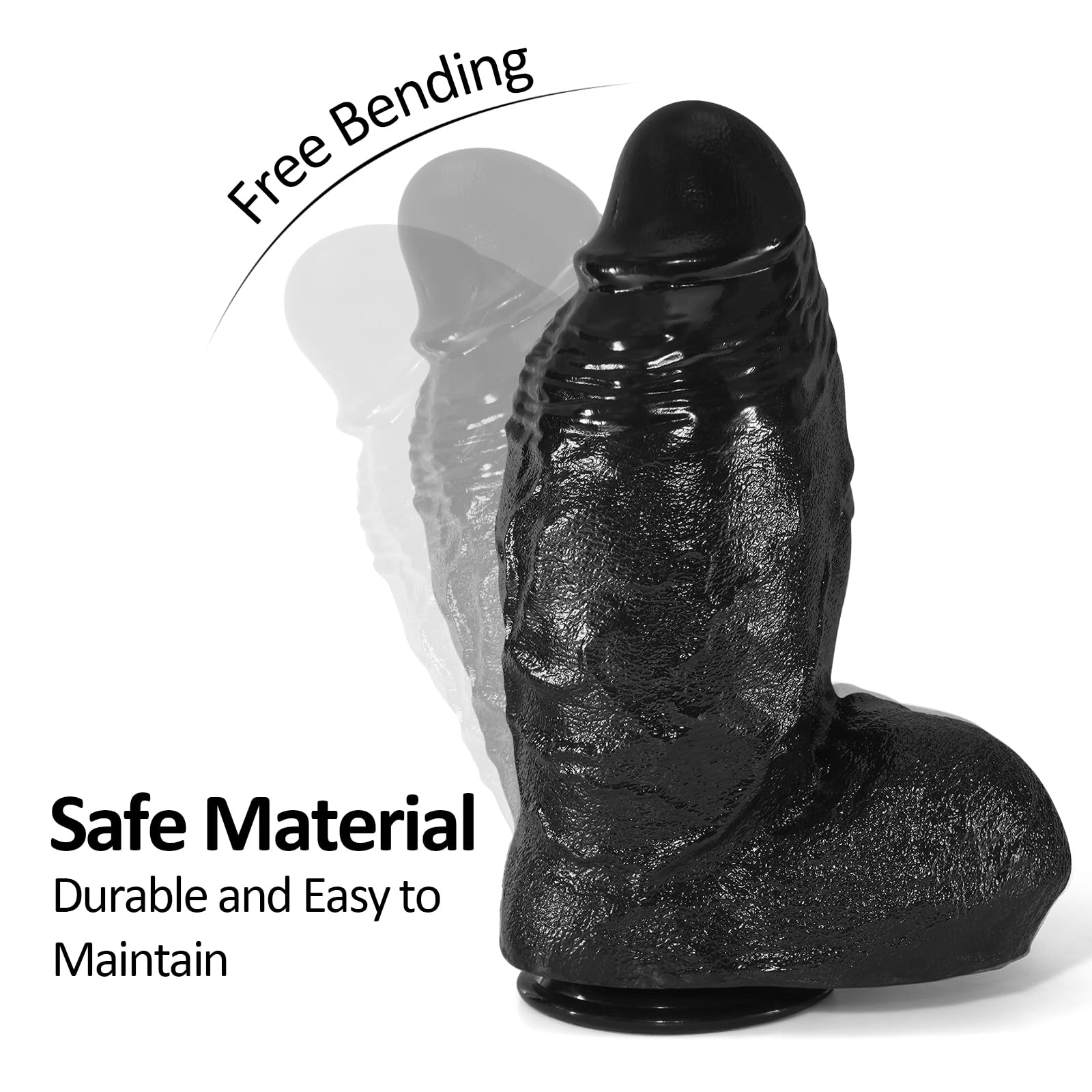 Dildo gigante extra largo da 12,7 cm di diametro, dildo nero realistico da 38 cm, pene in silicone extra large con ventosa, plug anale spesso, fallo anale largo, adatto a uomini e donne esperti