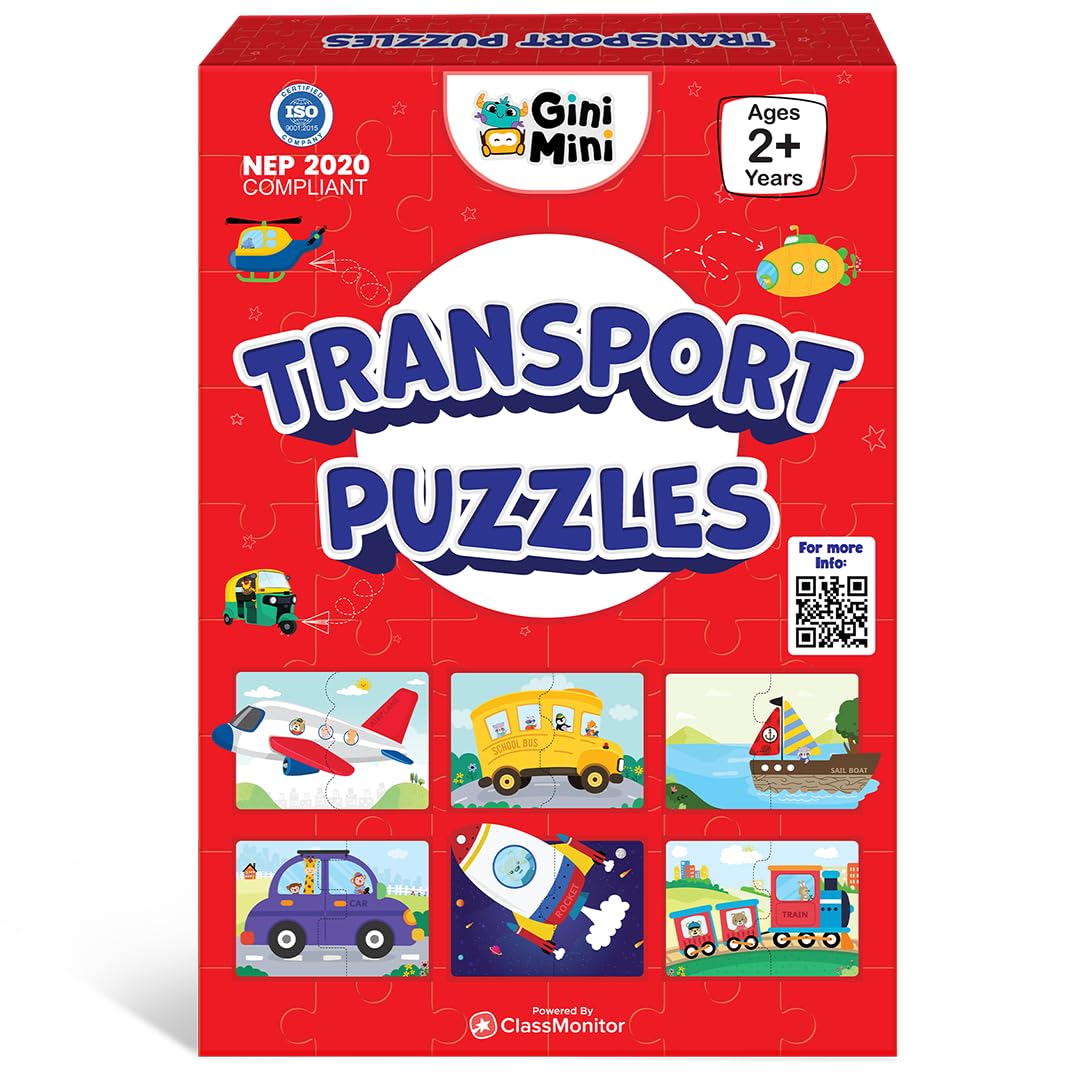 2-Piece Transport Vehicles Puzzle with 16 Puzzles & (32 Puzzle Pieces) for toddlers and preschoolers Excellent tool For Logical Thinking & Learn about means of transportation (Age 2+)