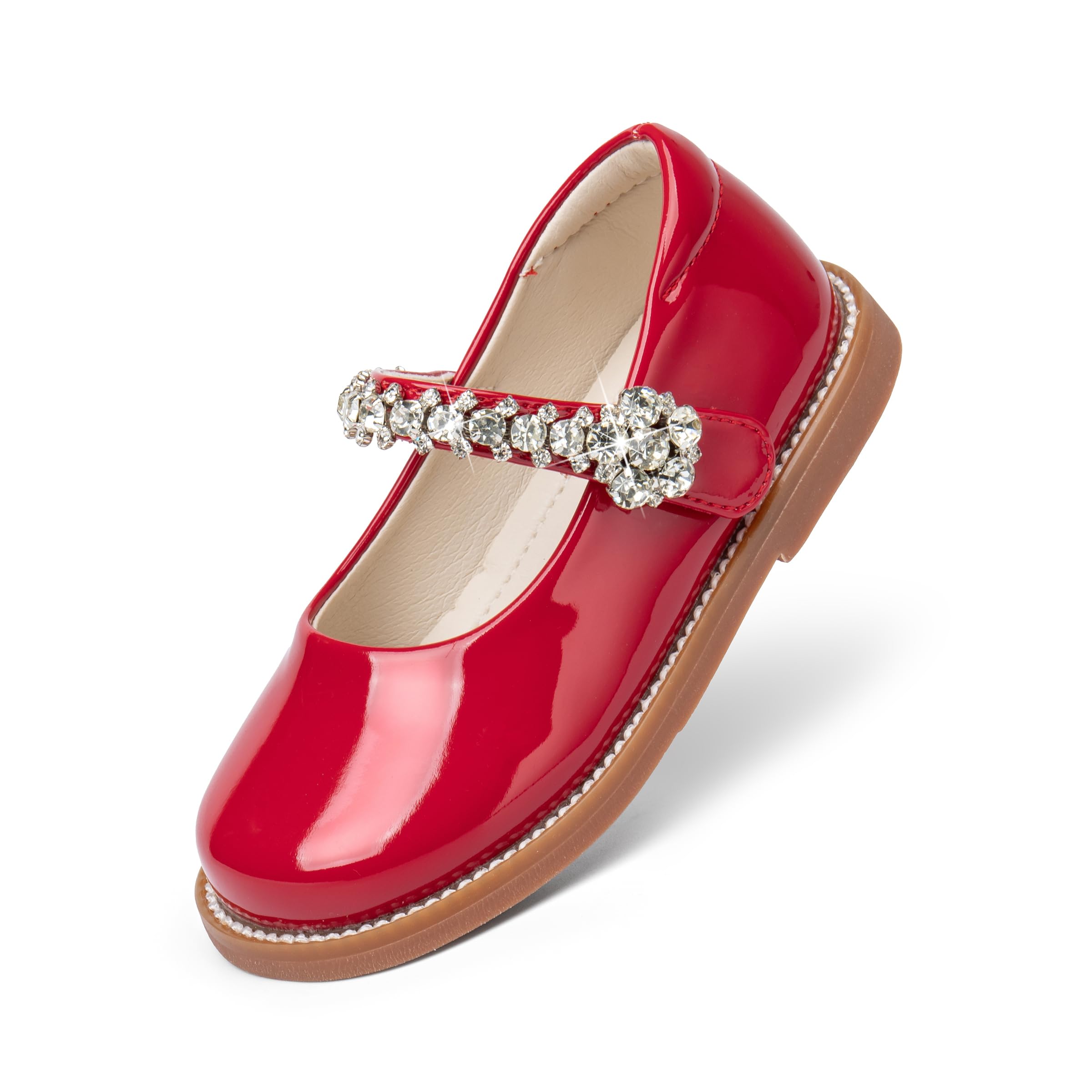 PHIRAMIN Toddler Flower Girl Dress Shoes - Little Girl Mary Janes Flats Wedding