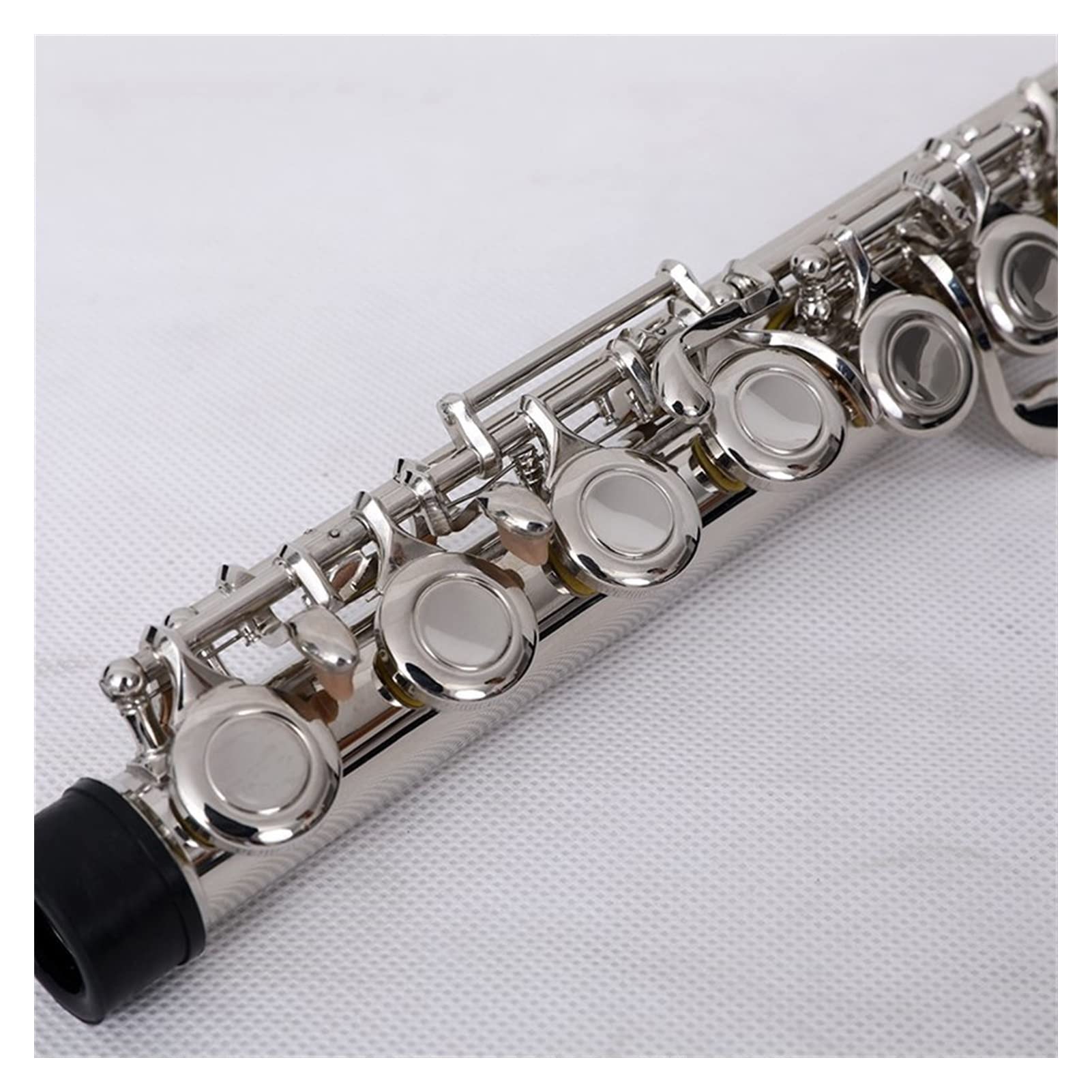 16/17 Schließen/Offene Löcher C Schlüsselflöte Cupronickel Nickel/Versilbert Flöte Mit E-Taste Querflöte (Color : 16 Closed Nickel)
