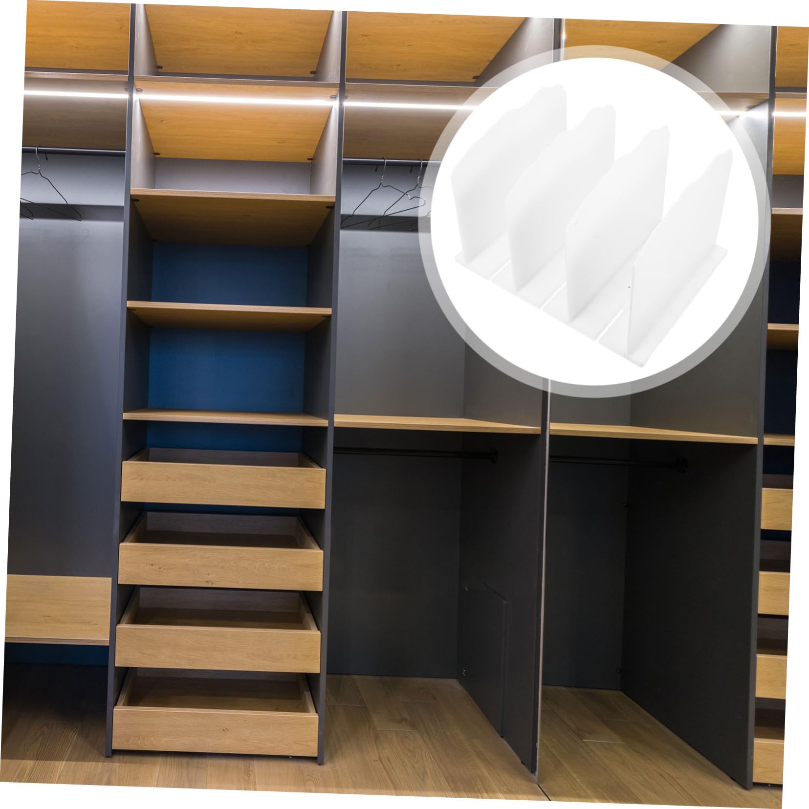 Amosfun Organizador de Armario para Bolsos, Estante para Guardar Bolsos Separadores Ajustables, Diseño Ondulado, Plástico Blanco, 2 Piezas