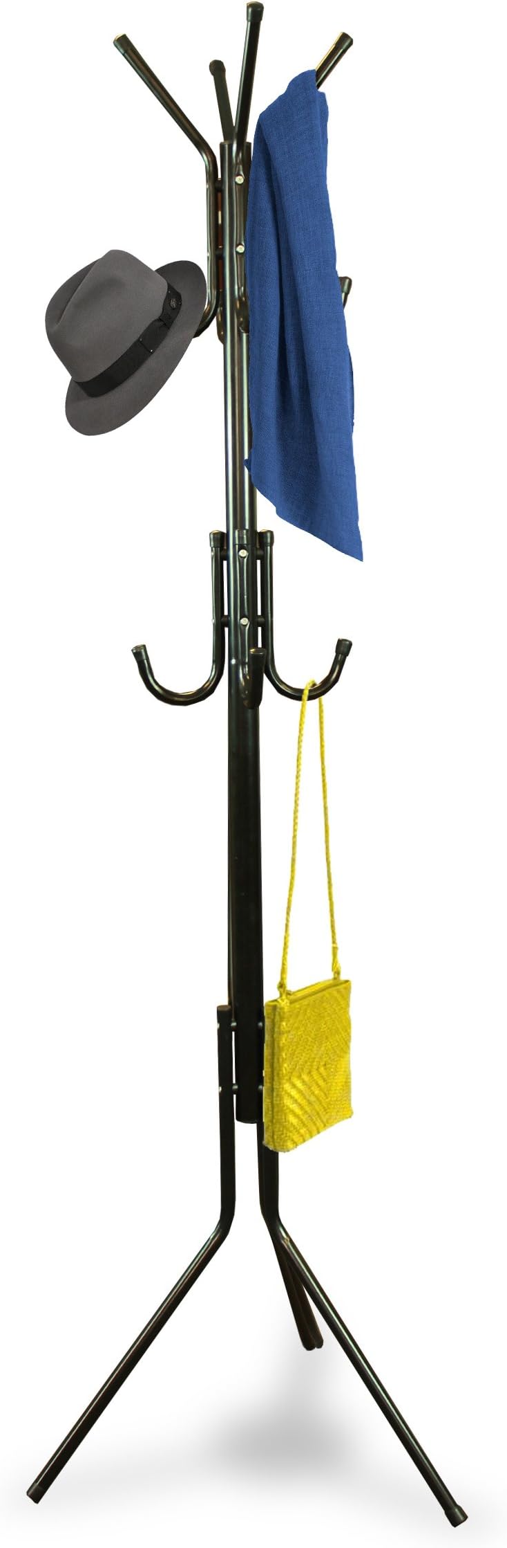 Direct Online Houseware 12 HOOK COAT STAND HOLDS HATS/SCARFS AND BAGS IN BLACK (METAL)