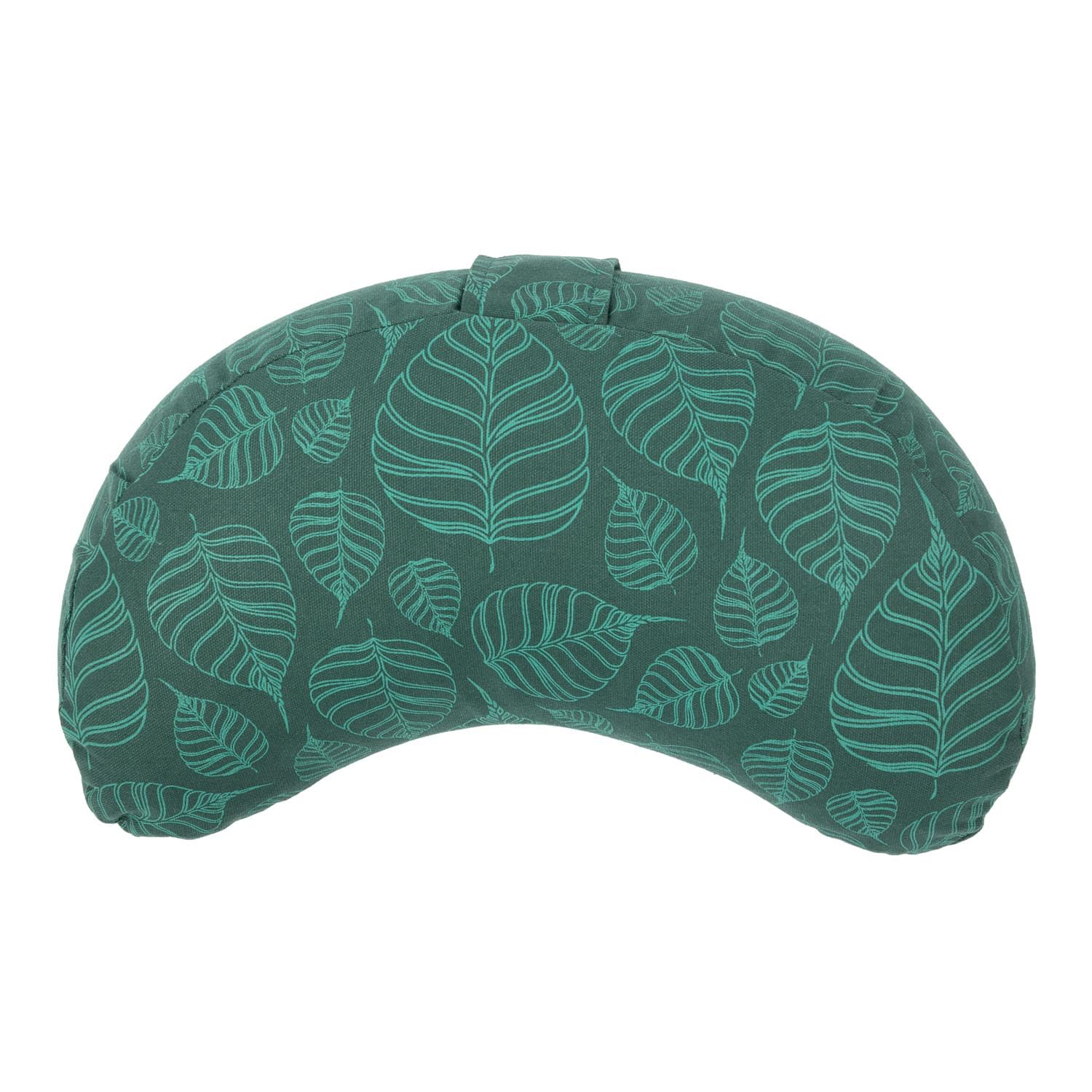Bodhi Yogi Collection Maharaja Coussin de méditation en forme de croissant de lune, garni de cosses de sarrasin, avec housse amovible en coton, housse à motif