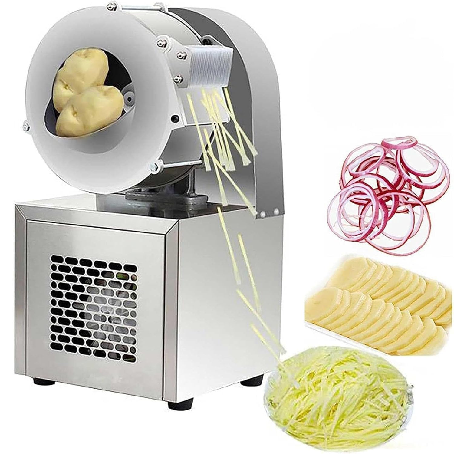 asdchZen Electric Vegetable Slicer With Stainless Steel Blades, Adjustable Thickness For Carrots, Potatoes, And Onions,4 Mm Wide,4 mm wide